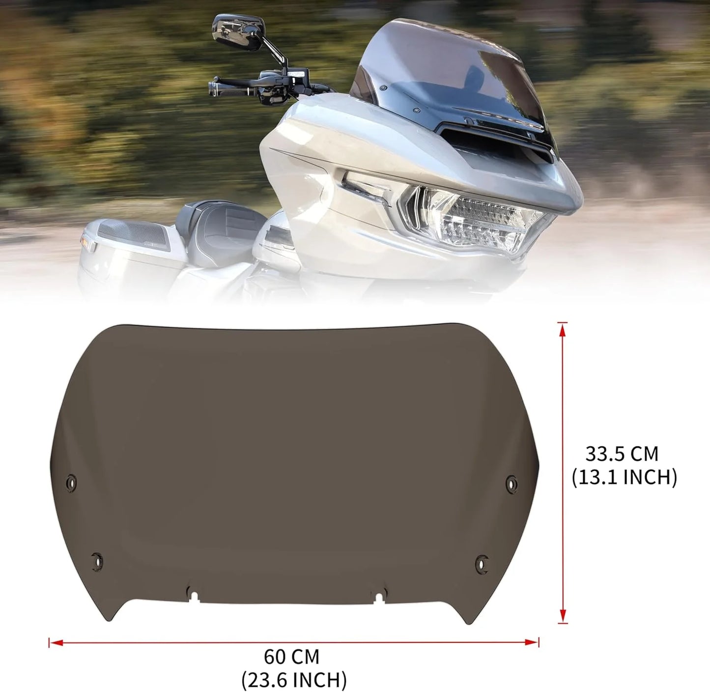 Dark Tinted High-quality materials 10" Windshield for Harley Road Glide CVO 2024, Dark Tinted Wind Shield Windscreen Air Deflector for Harley Davidson Road Glide CVO FLTRXSE 2023-2024 Accessory, Brand New condition - View 4
