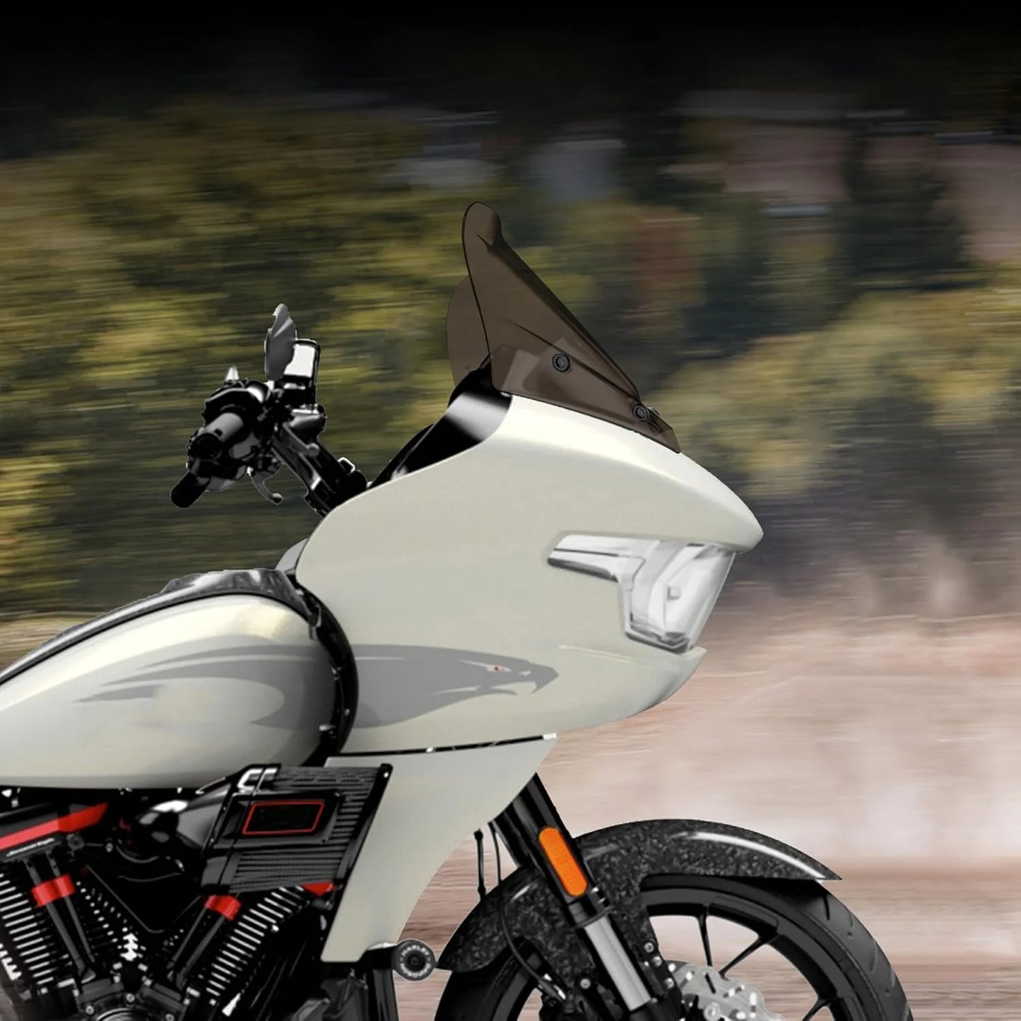 Dark Tinted High-quality materials 10" Windshield for Harley Road Glide CVO 2024, Dark Tinted Wind Shield Windscreen Air Deflector for Harley Davidson Road Glide CVO FLTRXSE 2023-2024 Accessory, Brand New condition - View 8