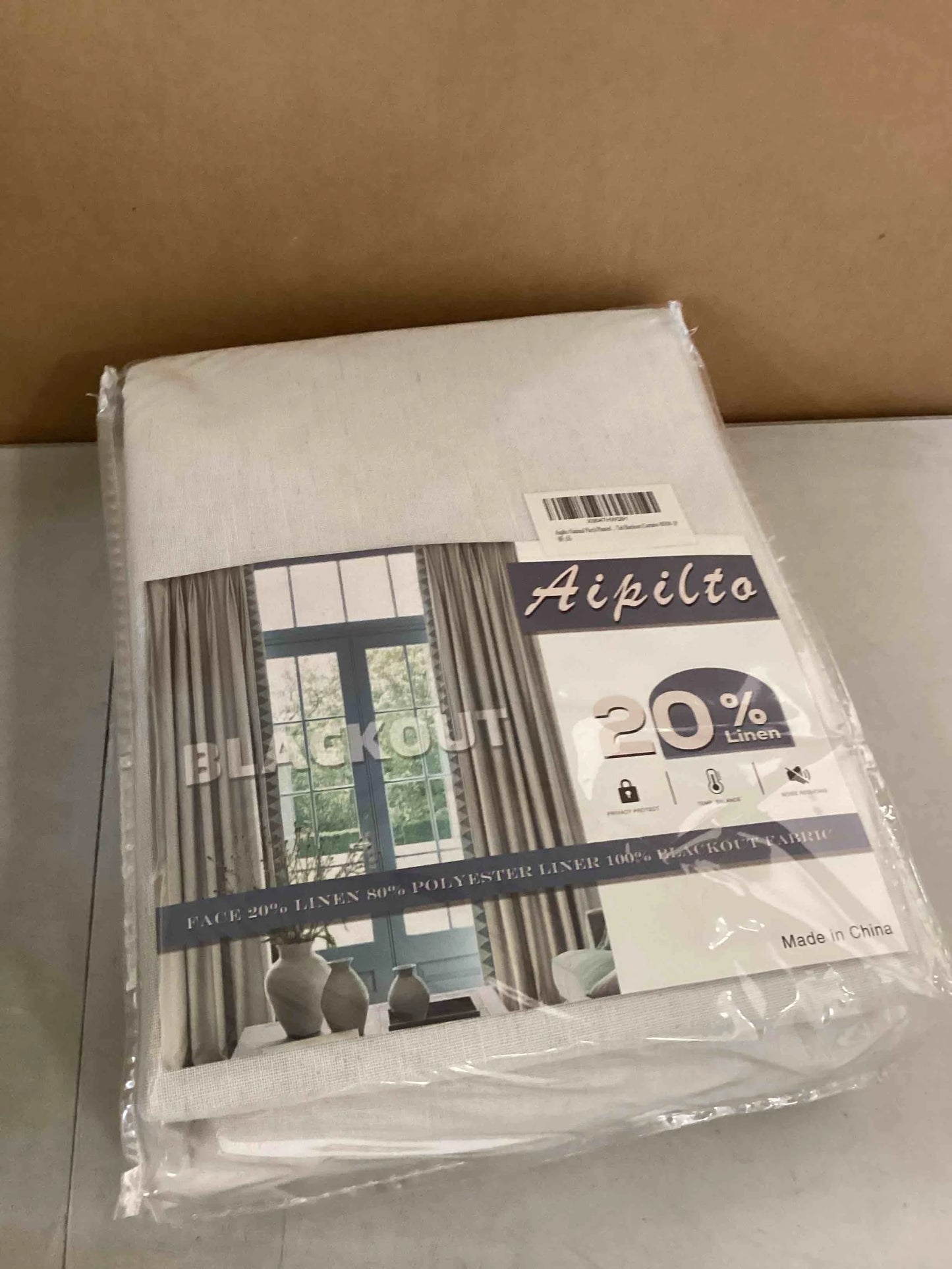 Natural Color/Cream Ivory Linen Blend 104 Inch Blackout Curtains Linen Blend 2 Panels Burg,Pinch Pleated Window Drapes for Track System, Back Tab Heavy Duty Thermal Insulated Curtains with Hooks,Natural Color/Cream Ivory W40 x L104, Brand New condition - View 2