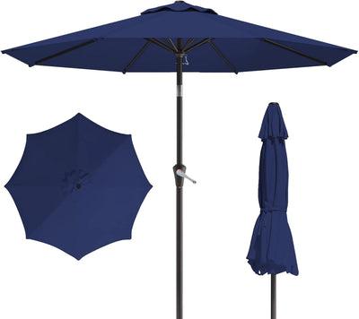 10FT Patio Umbrella, Outdoor Umbrella with Push Button Tilt and Crank, 8 Sturdy Ribs, UV Protection & Waterproof Market Umbrella for Pool, Backyard, Beach,Deck