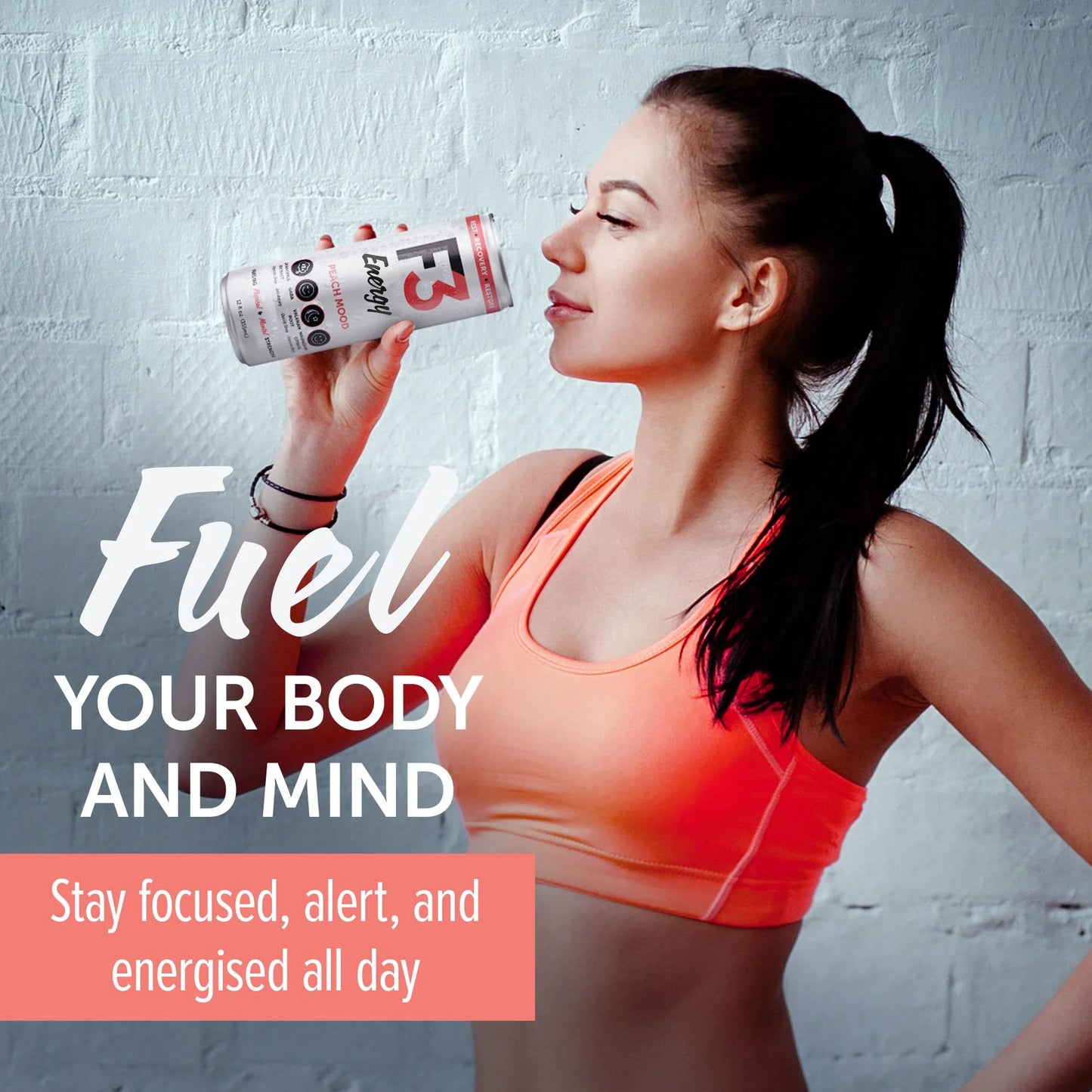 Peach N/A 12 pack 12 oz F3 Energy - Peach Mood Energy Drink, Natural Energy Drinks for Strength, Mental Focus, and Muscle Recovery, Mood & Recovery Aid Sports Drinks w/GABA, BCAA, Magnesium, & Chamomile, 355 ml (12 pack), Brand New condition - View 8