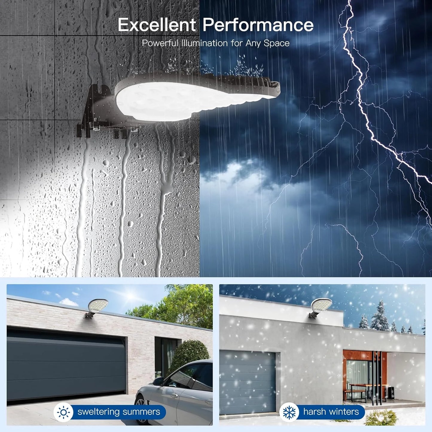 Black Aluminum 2-Pack LED Barn Light 150W, Outdoor Dusk to Dawn Area Lights With Photocell 15000LM 6500K Daylight IP65 Waterproof Street Lights for Farmhouse, Garage, Yard, Warehouse Security Lighting, Brand New condition - View 7