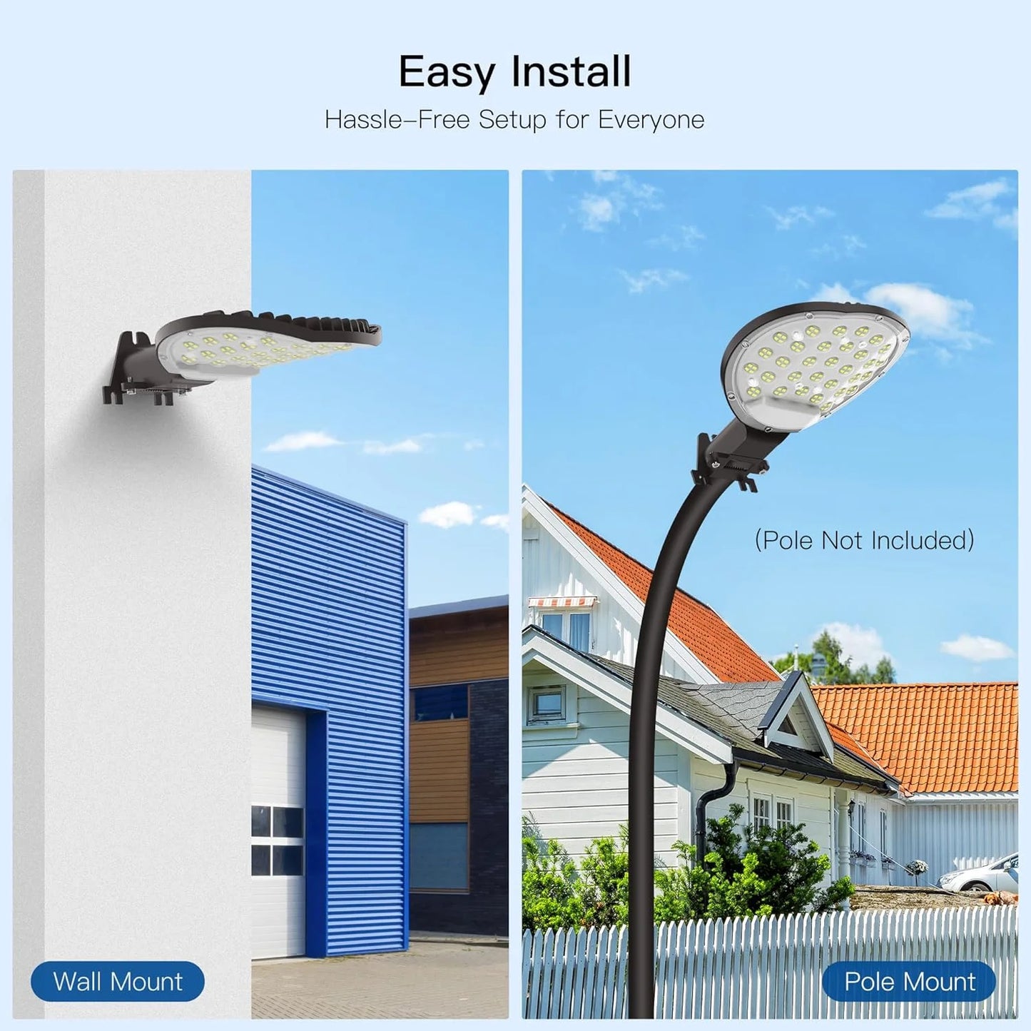 Black Aluminum 2-Pack LED Barn Light 150W, Outdoor Dusk to Dawn Area Lights With Photocell 15000LM 6500K Daylight IP65 Waterproof Street Lights for Farmhouse, Garage, Yard, Warehouse Security Lighting, Brand New condition - View 8