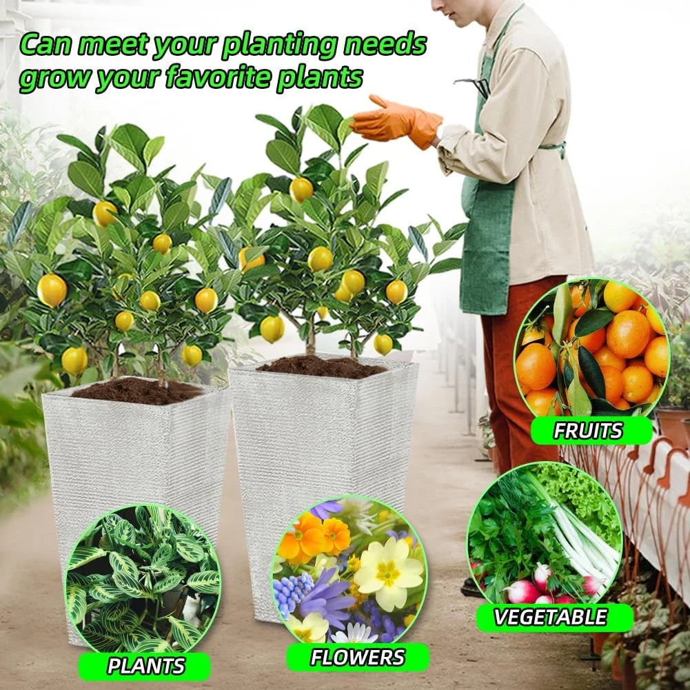 Heavy Duty Plastic Resin Tapered Planter Pots - 2 Pcs Pack - View 4