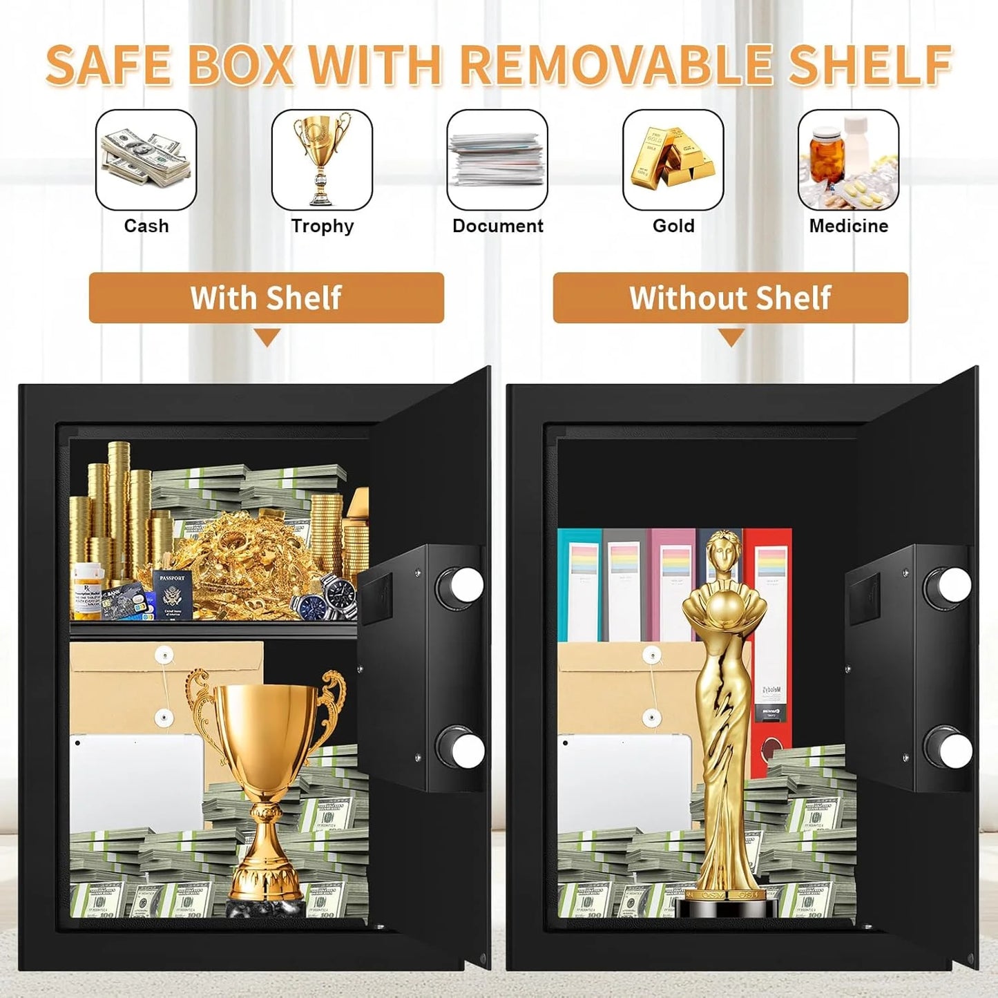 3.0 Cubic Large Fireproof Safe for Home Use - View 5