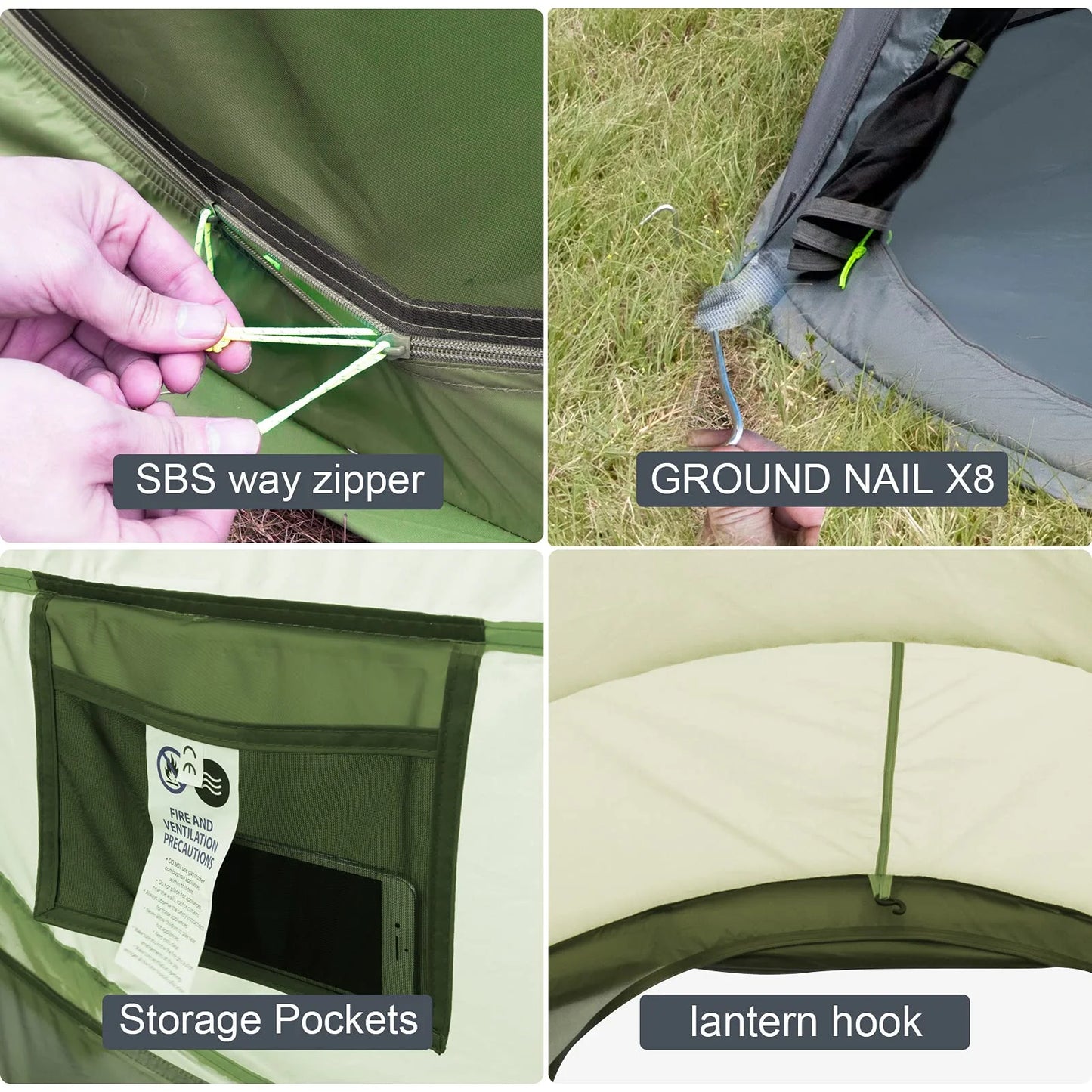 4 Person Easy Pop Up Tent - Waterproof & Automatic Setup - View 6