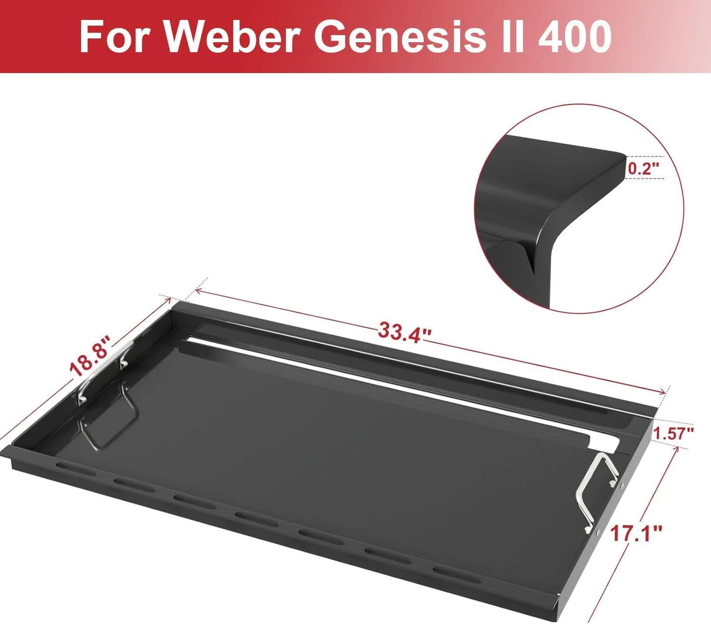 N/A N/A 6789 Full Size Griddle for Weber Genesis II 400 Series Gas Grill, Good Condition condition - View 2
