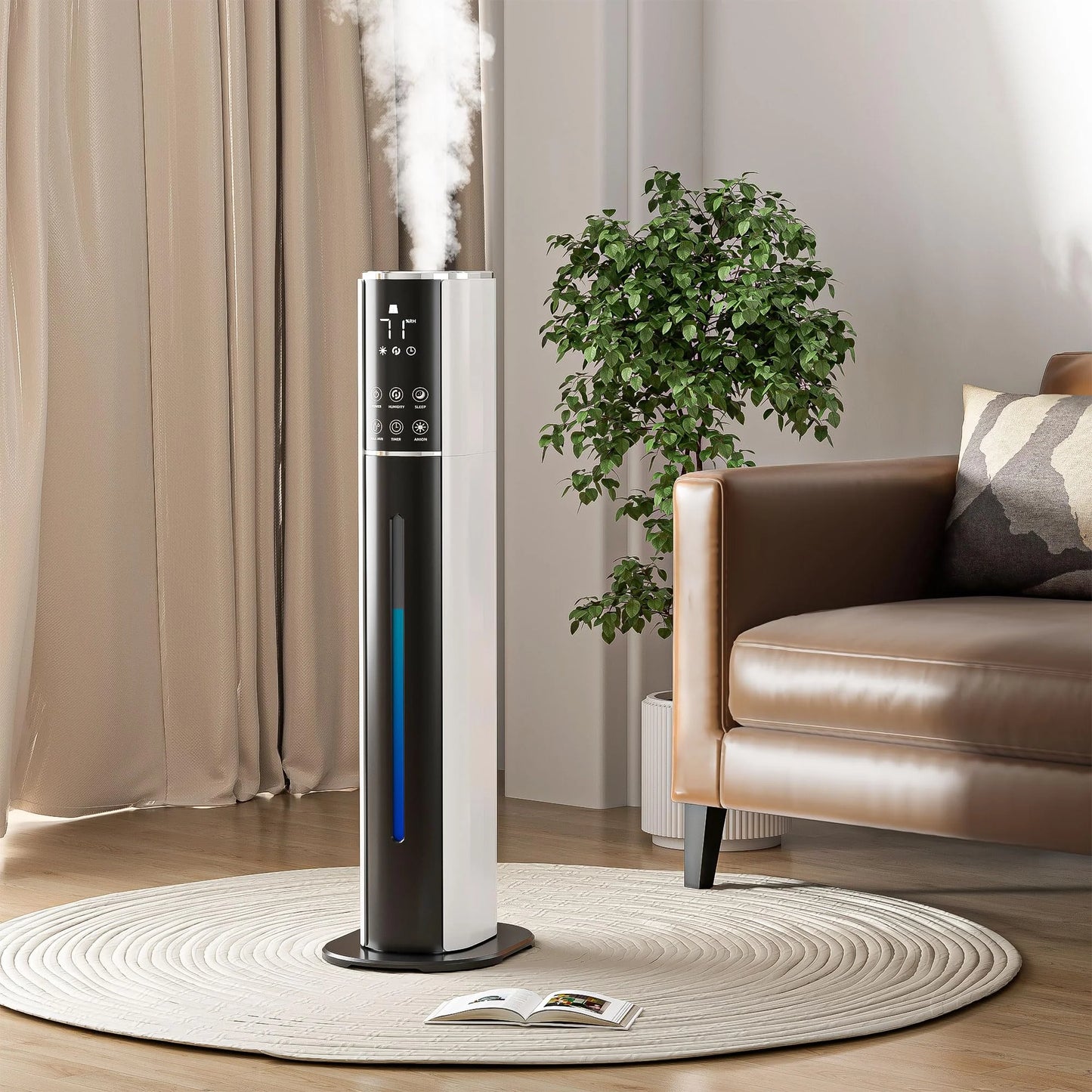 product 9L/2.5Gal Humidifiers For Bedroom Large Room, Cool Mist Top Fill With Essential Oil Diffuser, 3 Mist Speed, 360°Nozzle, Timer, Remote Control, 35dB Quiet Humidifier For Nursery Baby Home, Good Condition condition - View 4