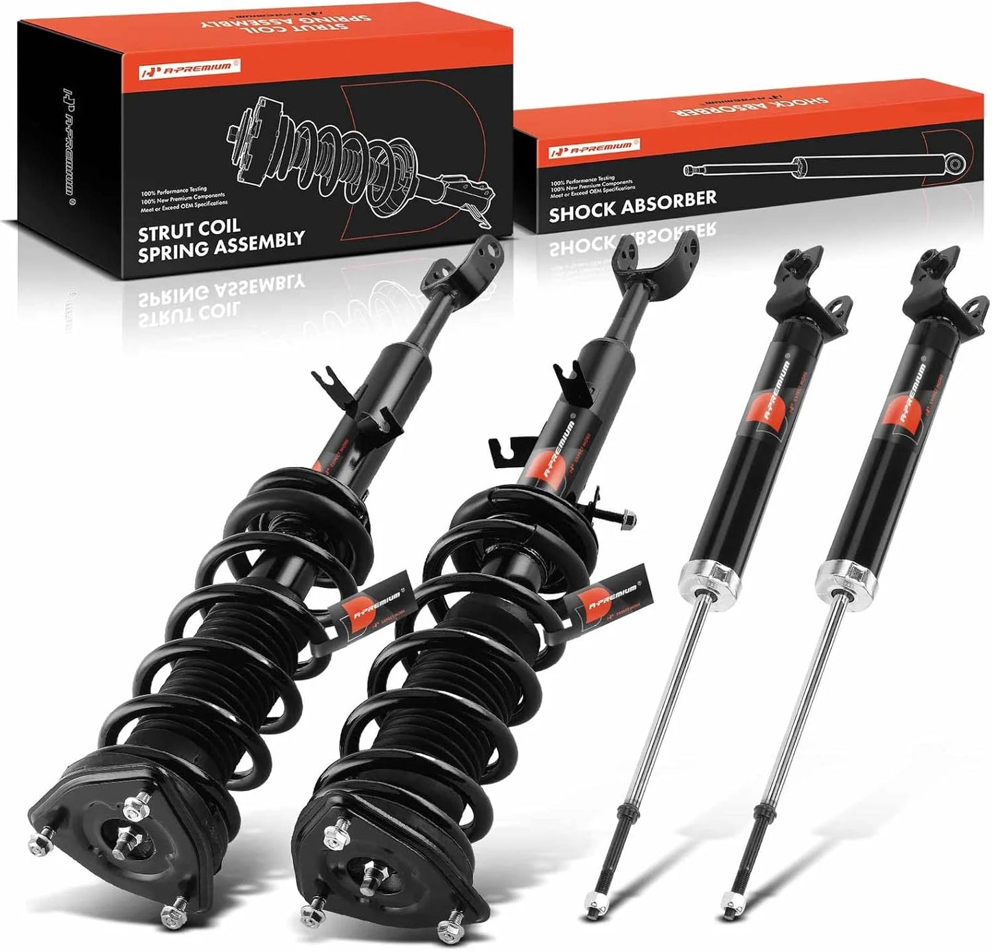 product A-Premium Set (4) Front and Rear Shock Complete Strut & Coil Spring Assembly Compatible with Infiniti G35 2003-2006 Coupe RWD, Good Condition condition - View 1
