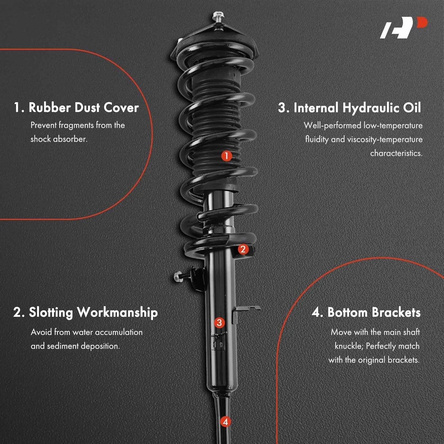 product A-Premium Set (4) Front and Rear Shock Complete Strut & Coil Spring Assembly Compatible with Infiniti G35 2003-2006 Coupe RWD, Good Condition condition - View 5