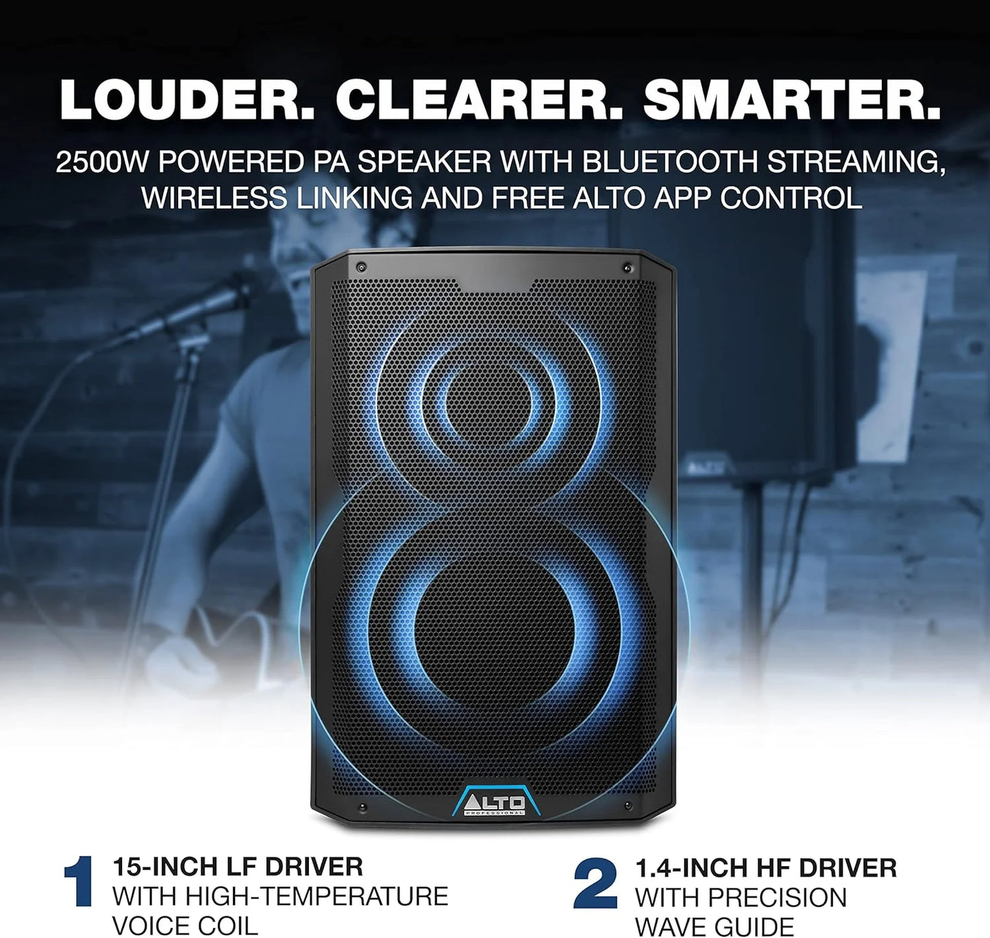 Black Mixed Alto Professional TS415 - 2500W 15" Powered PA Speaker with 3 Channel Mixer, Bluetooth Streaming, Wireless Loudspeaker linking, DSP and Alto App, Good Condition condition - View 6