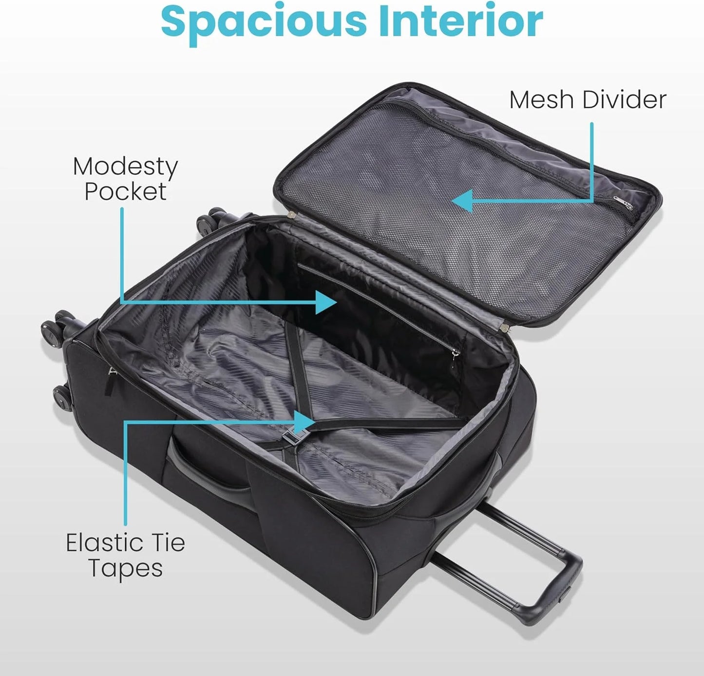 Classic Blue Softside American Tourister 4 KIX 2.0 Expandable Softside Luggage with Spinner Wheels, 24 SPINNER, CLASSIC BLUE, Good Condition condition - View 6