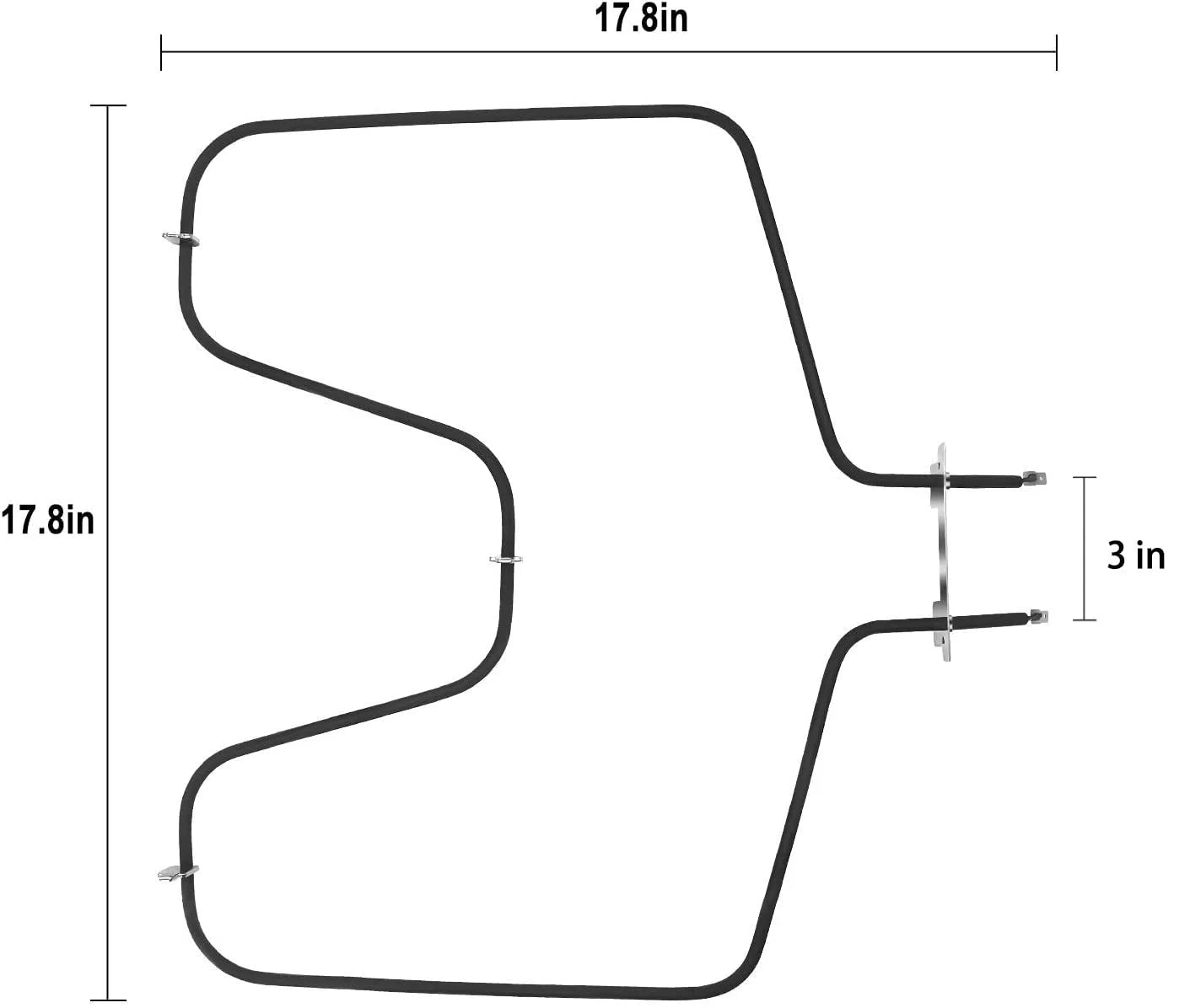 Silver Metal AMI PARTS WB44k10005 Bake Element Replacement Compatible with ge hotPoint Oven Replaces AP2030964, 824269, WB44K10001, AH249238, EA249238, PS249238, Good Condition condition - View 4