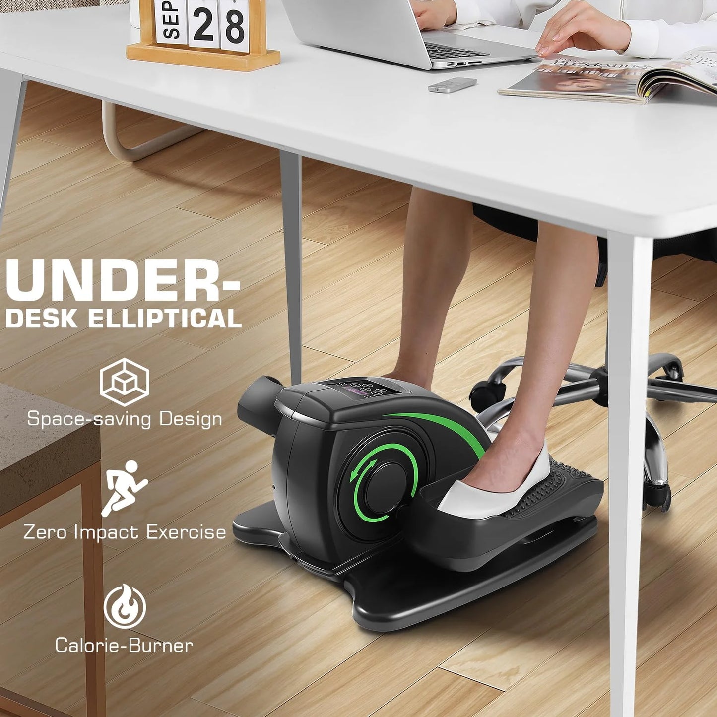 product ANCHEER Under Desk Elliptical Machine, Electric Seated Pedal Exerciser, Mini Elliptical Machines for Seniors, LCD Display Monitor, Remote Control, Leg Exerciser for Home, Brand New condition - View 2