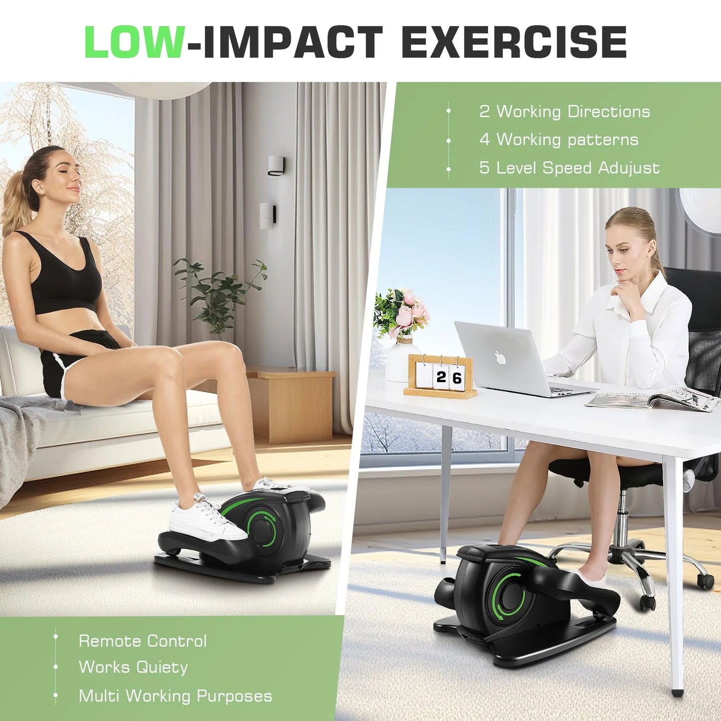 product ANCHEER Under Desk Elliptical Machine, Electric Seated Pedal Exerciser, Mini Elliptical Machines for Seniors, LCD Display Monitor, Remote Control, Leg Exerciser for Home, Brand New condition - View 6