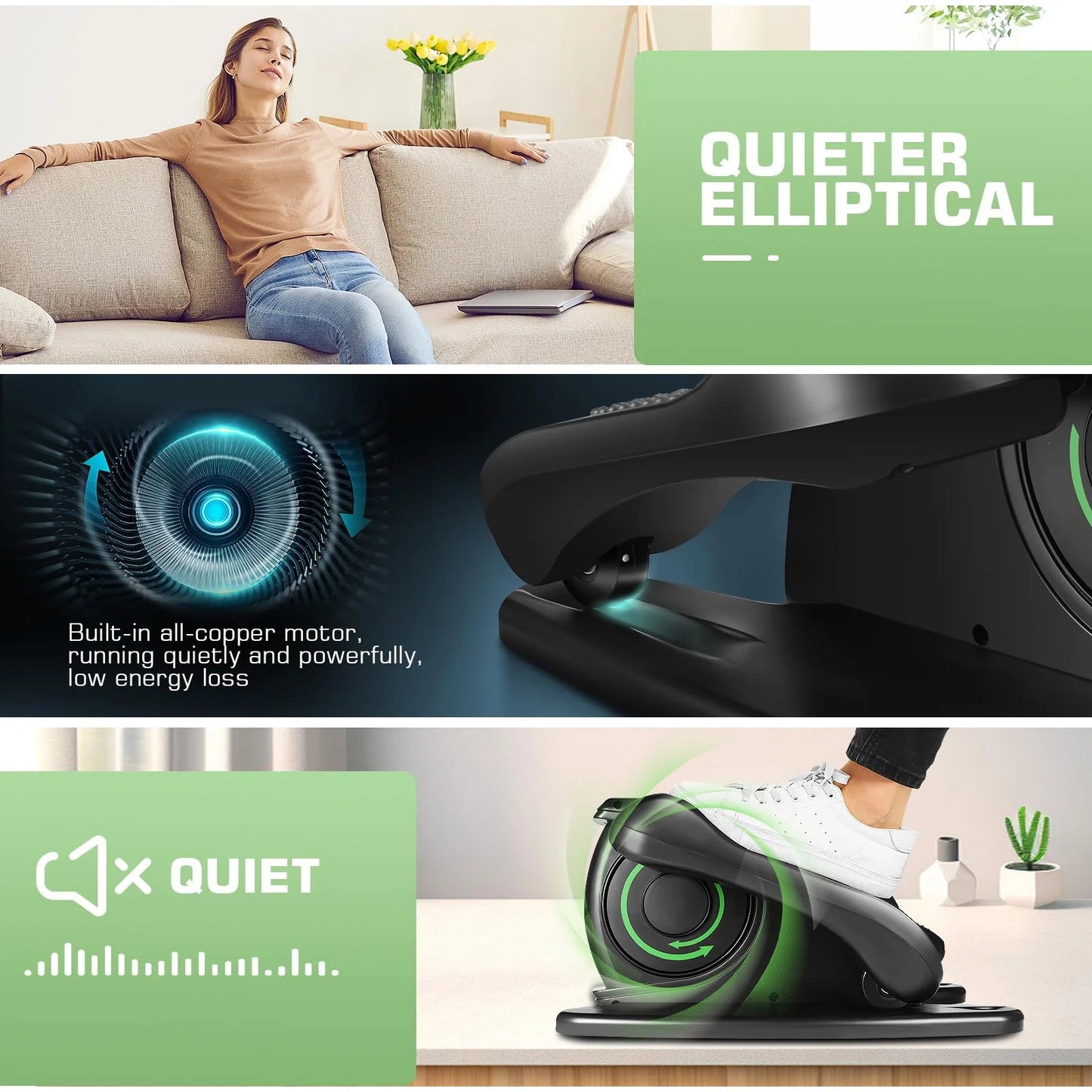 product ANCHEER Under Desk Elliptical Machine, Electric Seated Pedal Exerciser, Mini Elliptical Machines for Seniors, LCD Display Monitor, Remote Control, Leg Exerciser for Home, Brand New condition - View 7