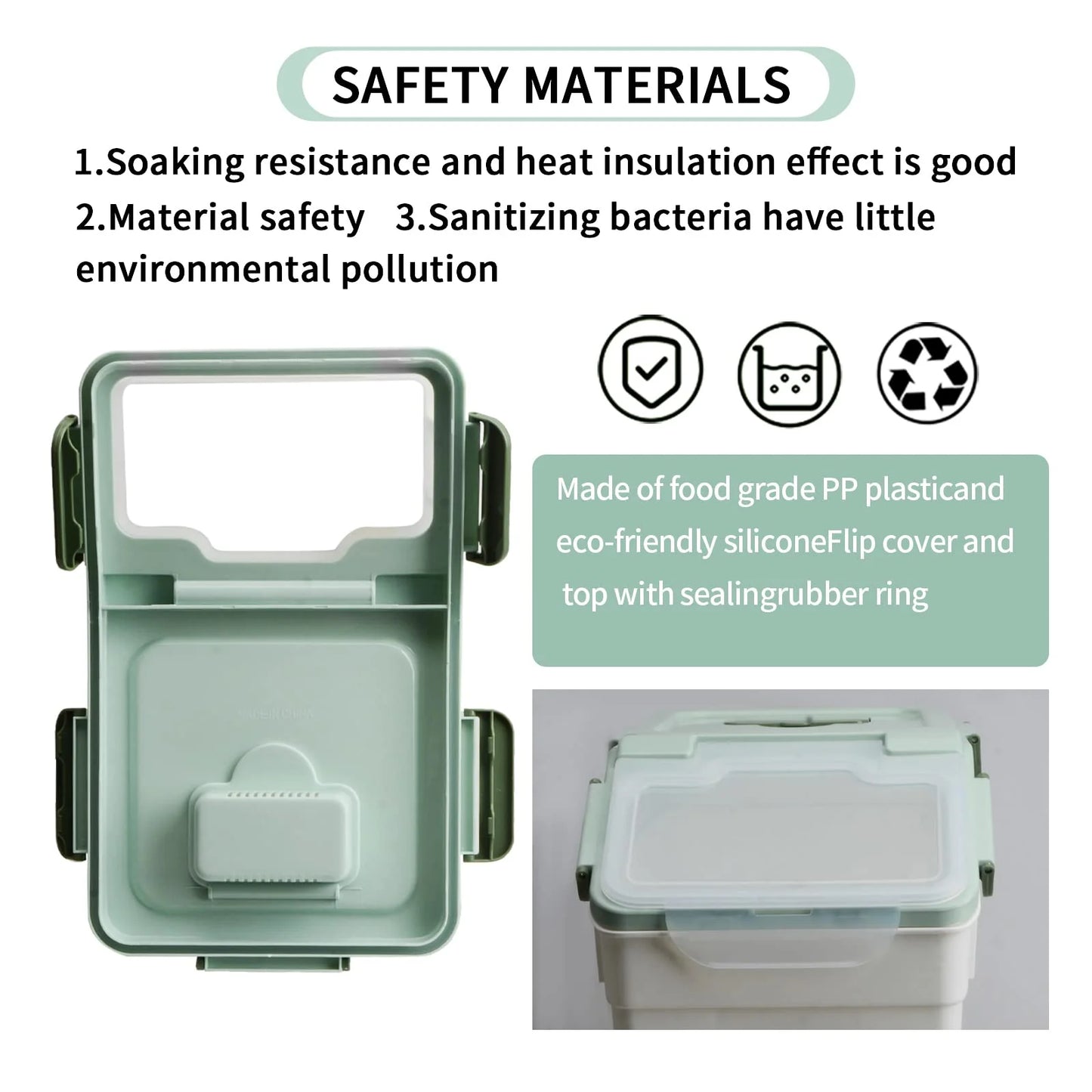 Green Plastic AnRui Dog Food Storage Container with Scoop, Large Airtight Plastic Pet Dog Cat Dry Food Bin, Cereal Grain Organizer Box for Rice, Flour, Snack, Baking Supplies, Kitchen Pantry, 20lb, Green, Good Condition condition - View 6
