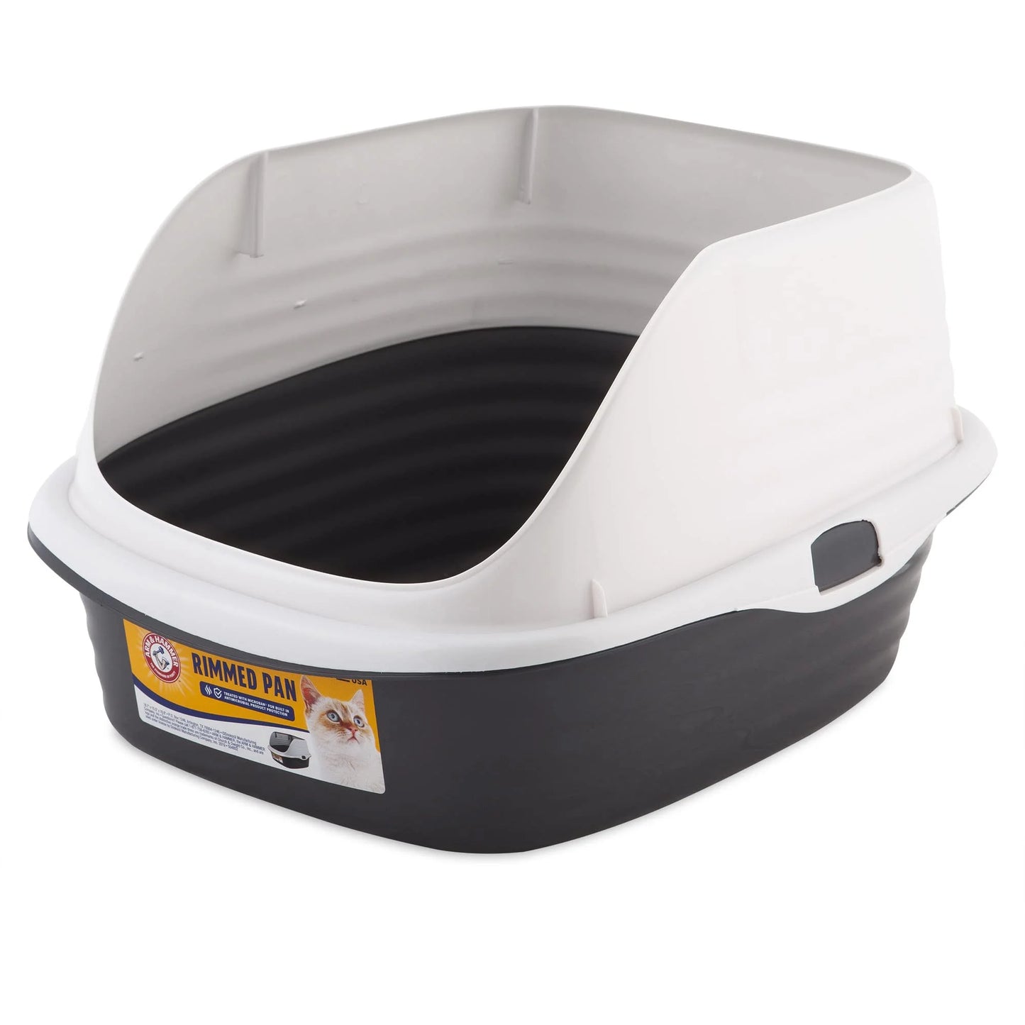 product Plastic Arm & Hammer Rimmed Cat Litter Box with High Sides and Microban, Made in USA, Good Condition condition - View 1