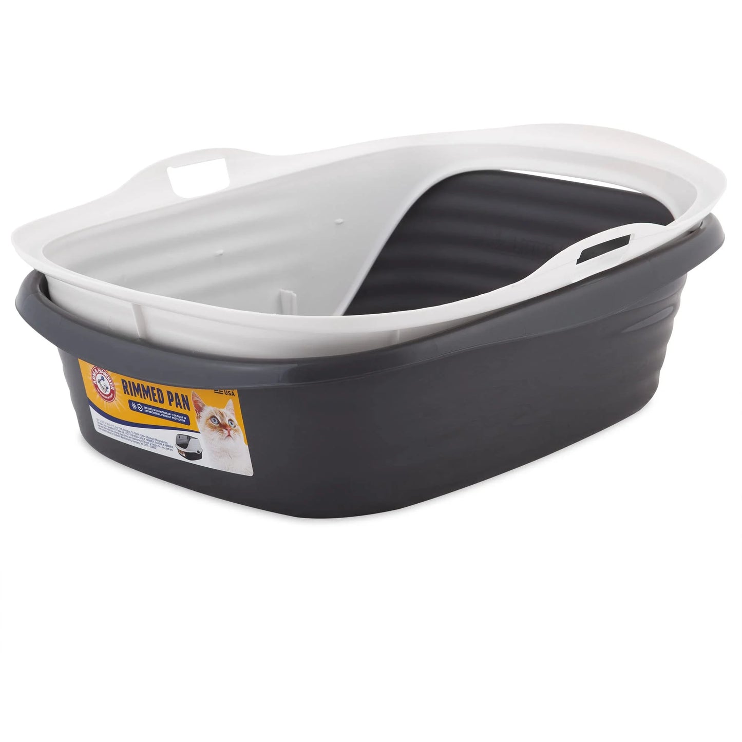 product Plastic Arm & Hammer Rimmed Cat Litter Box with High Sides and Microban, Made in USA, Good Condition condition - View 5