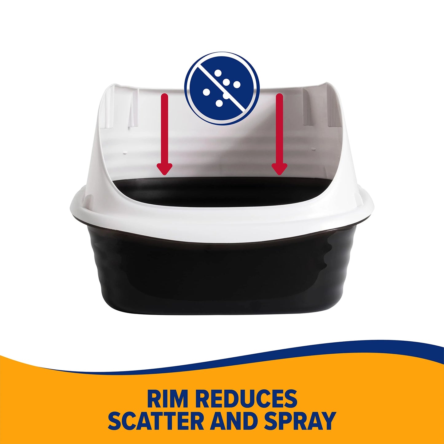 Arm & Hammer Rimmed Cat Litter Box with High Sides and Microban, Made in USA - View 7