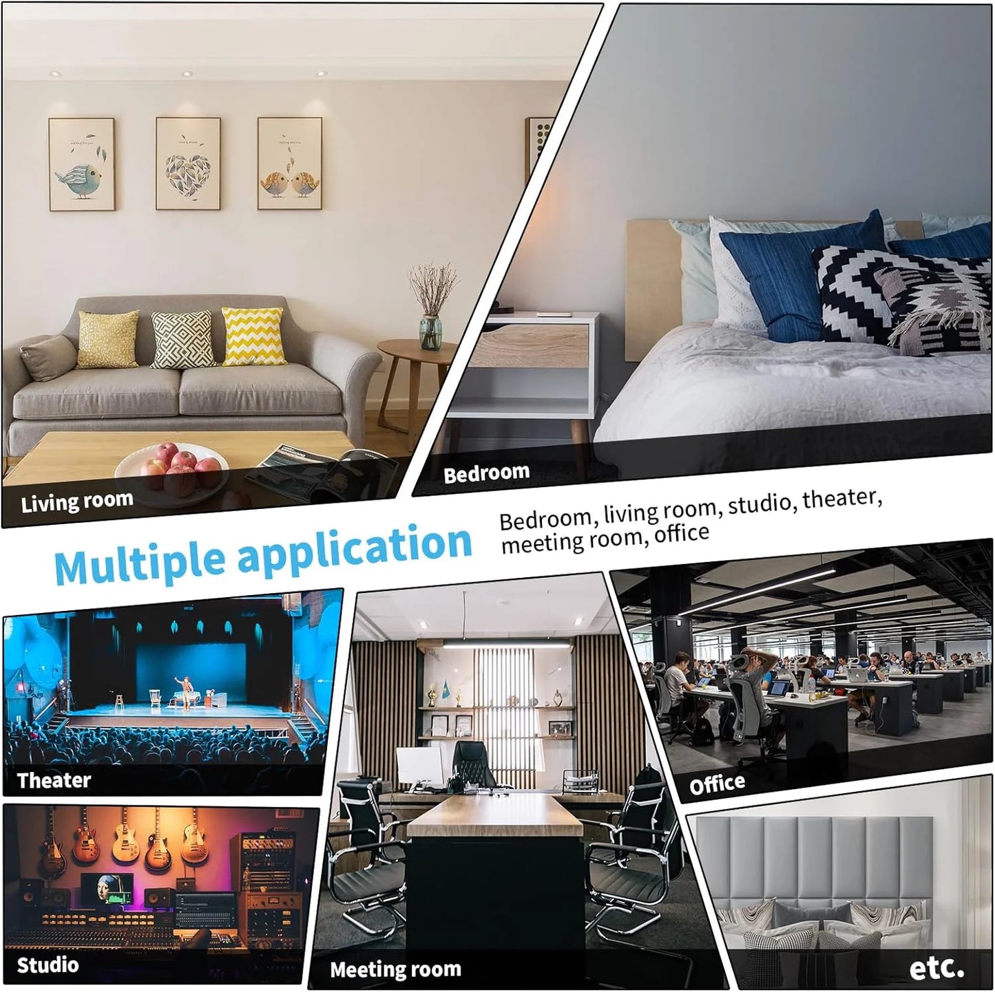 Grey Soundproof fabric Art3d Peel and Stick Headboard for Full and Queen in Grey, Pack of 9 Panels Sized 9.84" x 23.62", 3D Soundproof Wall Panels, Upholstered Wall Panel, Brand New condition - View 8