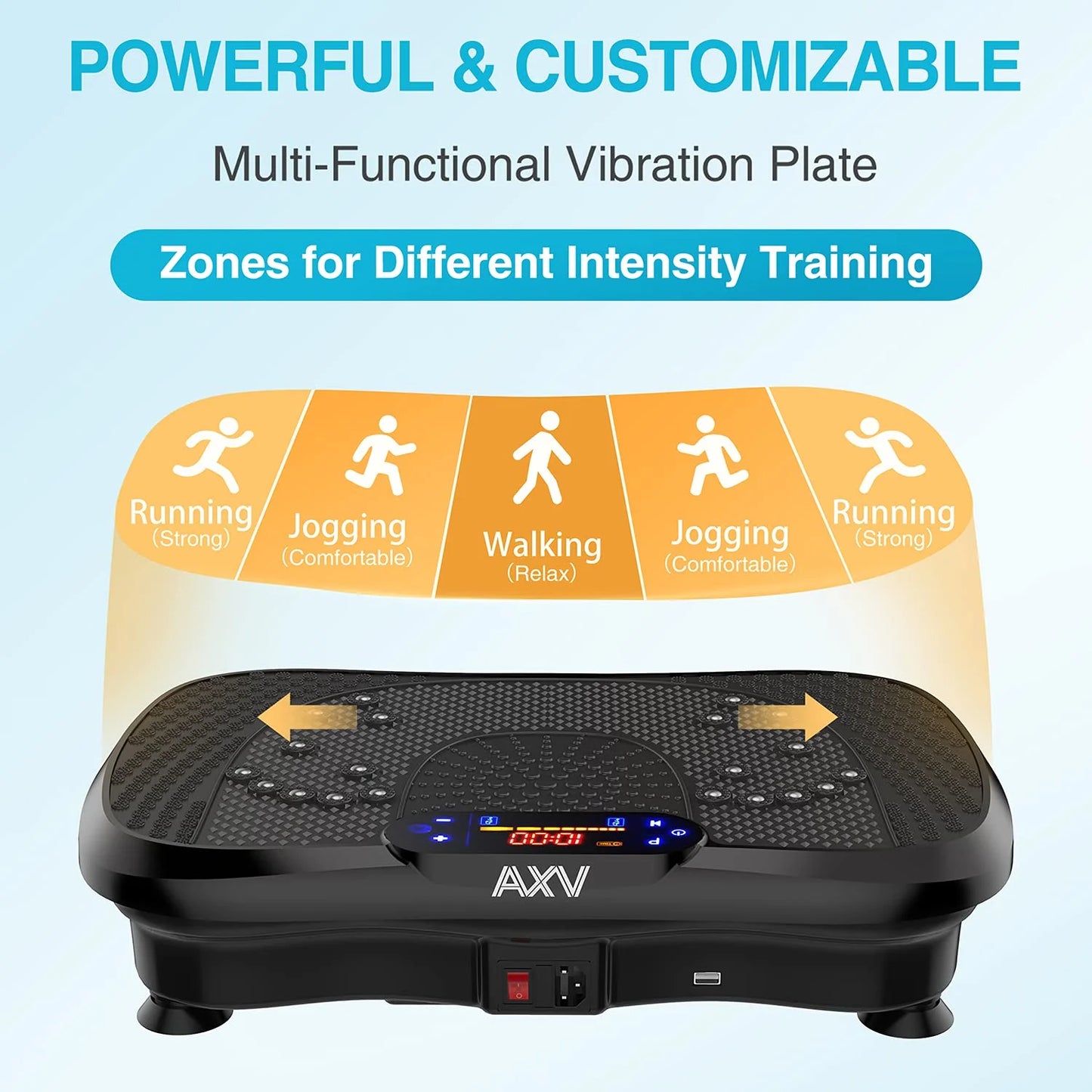 product AXV Vibration Plate Fitness Platform Exercise Machine Vibrating Lymphatic Drainage Shaking Full Body Shaker Workout Vibrate Stand Shake Board Sport Gym for Weight Loss Fat Burner for Women Men, Good Condition condition - View 4