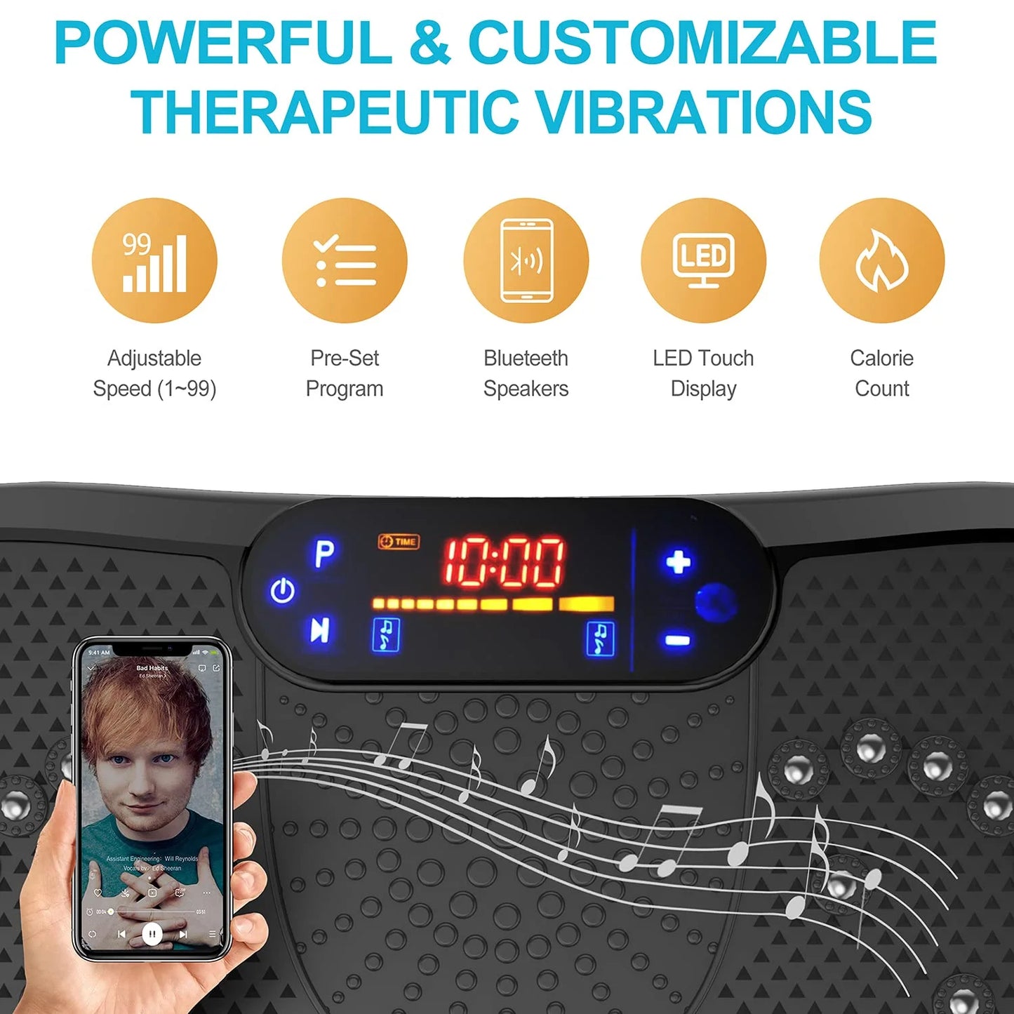 product AXV Vibration Plate Fitness Platform Exercise Machine Vibrating Lymphatic Drainage Shaking Full Body Shaker Workout Vibrate Stand Shake Board Sport Gym for Weight Loss Fat Burner for Women Men, Good Condition condition - View 5