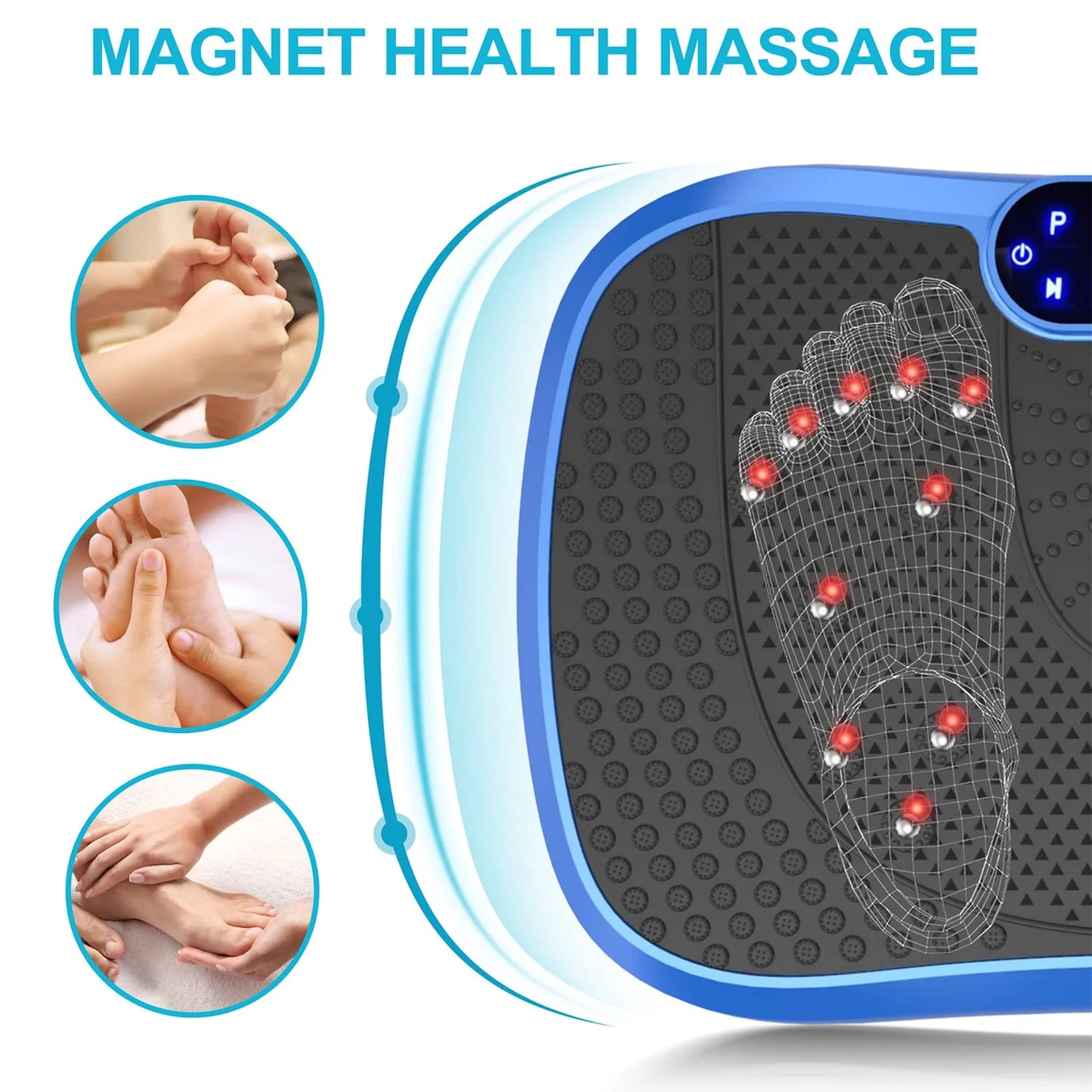 Black Durable AXV Vibration Plate Fitness Platform Exercise Machine Vibrating Lymphatic Drainage Shaking Full Body Shaker Workout Vibrate Stand Shake Board Sport Gym for Weight Loss Fat Burner for Women Men, Good Condition condition - View 7
