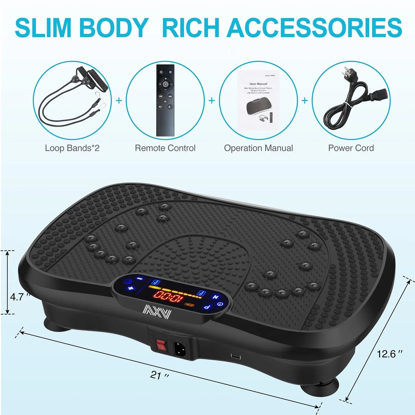 AXV Vibration Plate Fitness Platform Exercise Machine - View 6
