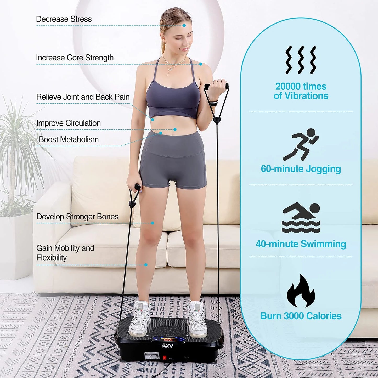 AXV Vibration Plate Fitness Platform Exercise Machine - View 7