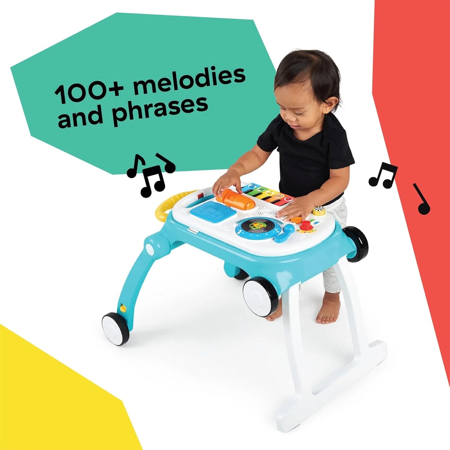 Multi-color Durable plastic Baby Einstein Musical Mix ‘N Roll 4-in-1 Push Walker, Activity Center, Toddler Table & Floor Toy, 100+ Songs & Phrases, DJ Station with Piano, As Is condition - View 5