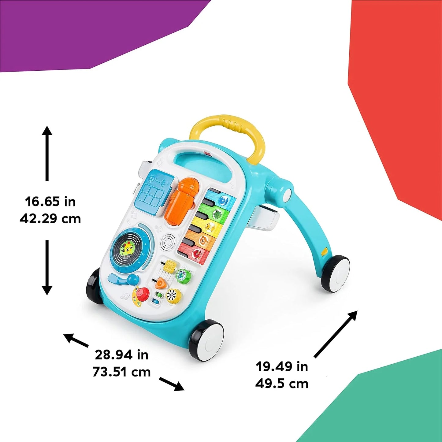 Multi-color Durable plastic Baby Einstein Musical Mix ‘N Roll 4-in-1 Push Walker, Activity Center, Toddler Table & Floor Toy, 100+ Songs & Phrases, DJ Station with Piano, As Is condition - View 6