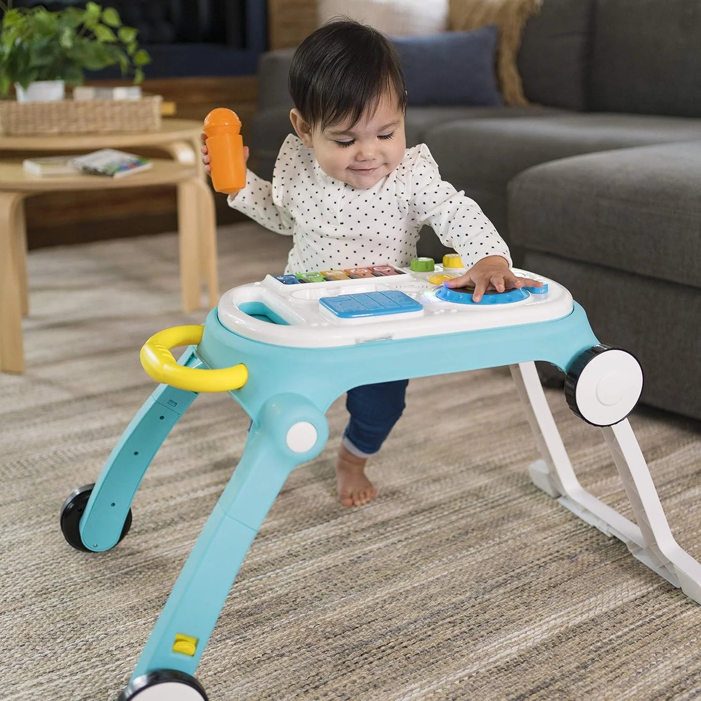 Multi-color Durable plastic Baby Einstein Musical Mix ‘N Roll 4-in-1 Push Walker, Activity Center, Toddler Table & Floor Toy, 100+ Songs & Phrases, DJ Station with Piano, As Is condition - View 9