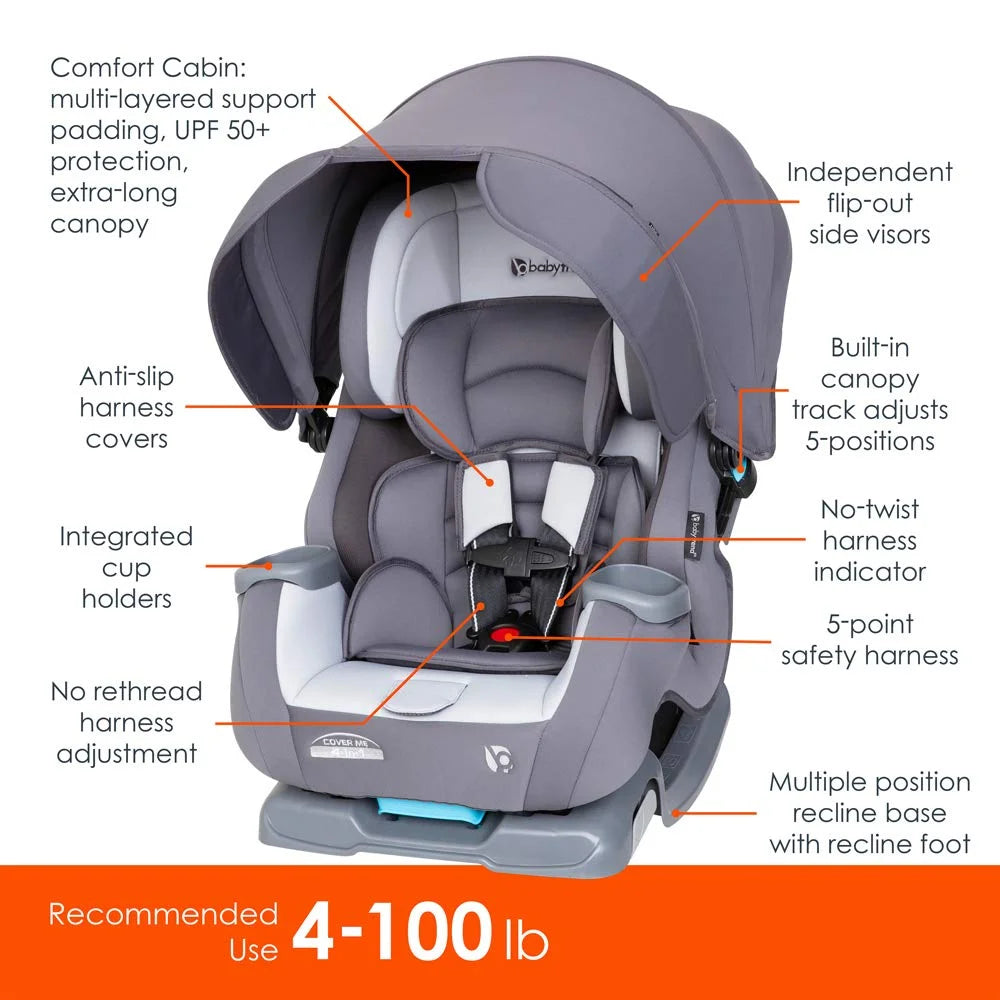 Vespa Plastic, Fabric Baby Trend Cover Me™ 4-in-1 Convertible Car Seat, Vespa, Good Condition condition - View 9