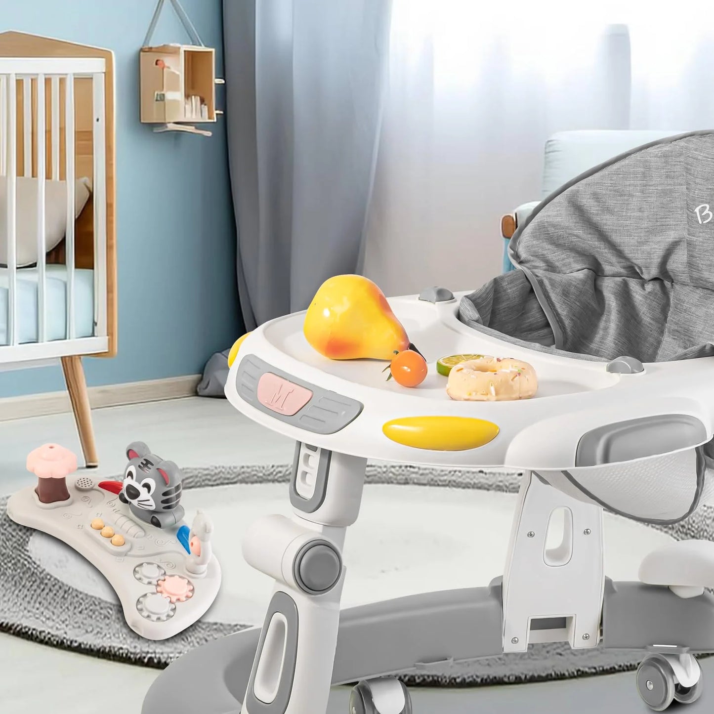 Foldable Baby Walker and Activity Center Grey - View 7