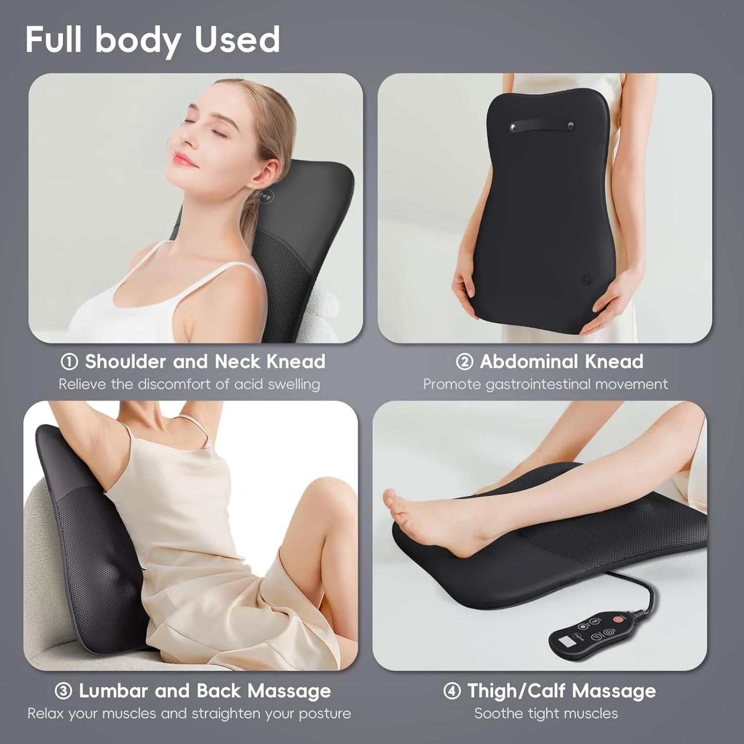 product Back-Massager, Rolling Up and Down Back Massager with Heat 4D Kneading & Red Light Therapy for Pain Relief Deep Tissue, Ultrathin Shoulder Massager Gift for Women Mother's Day Father's Day, Good Condition condition - View 9