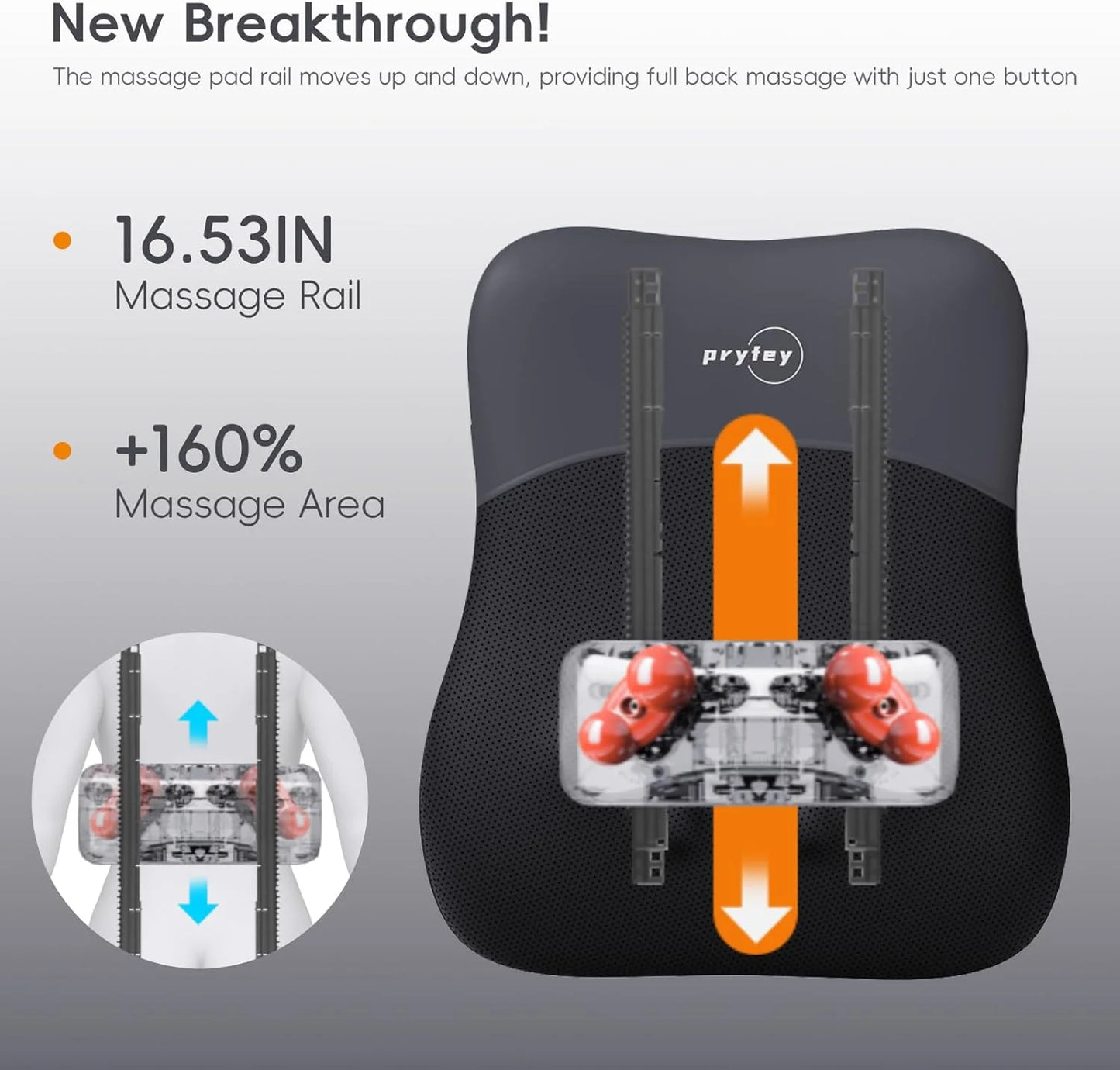 product Back-Massager, Rolling Up and Down Back Massager with Heat 4D Kneading & Red Light Therapy for Pain Relief Deep Tissue, Ultrathin Shoulder Massager Gift for Women Mother's Day Father's Day, Good Condition condition - View 5