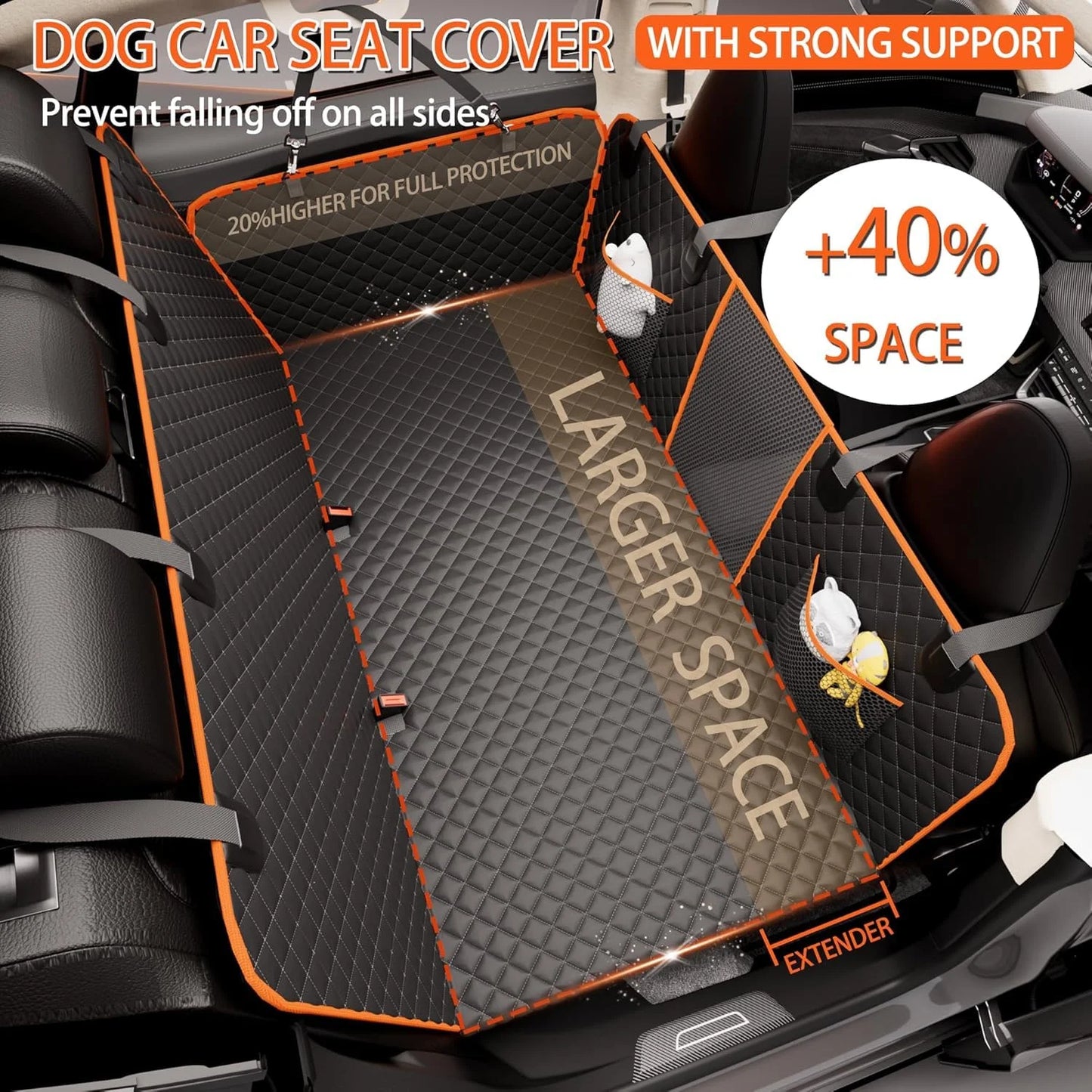 product Waterproof fabric Back Seat Extender for Dogs,Holds 420lbs,Waterproof Dog Car Seat Cover for Back Seat with Hard Bottom,2025 Upgraded Material Dog Hammock for Car,Easy to Use and Clean, Good Condition condition - View 4