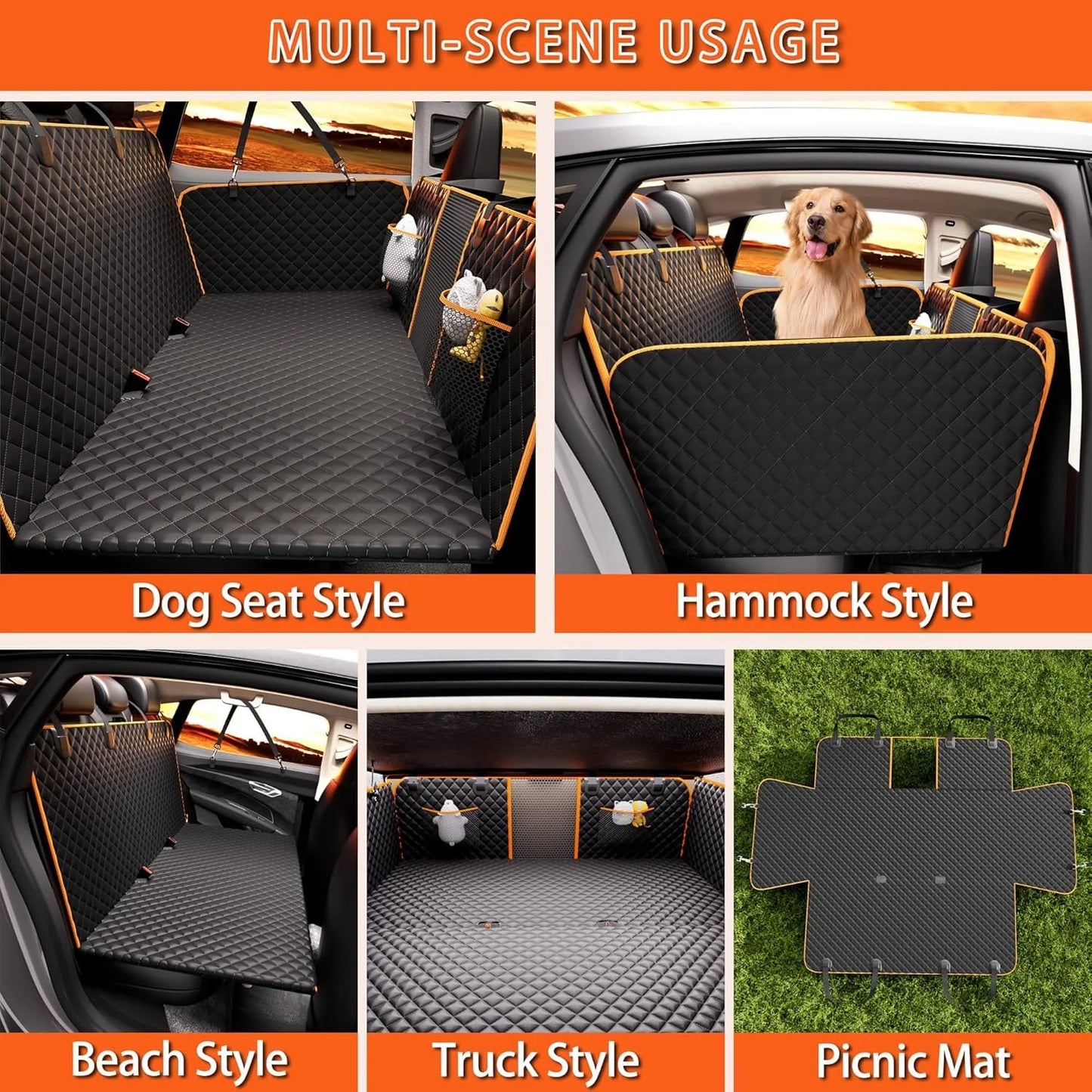 product Waterproof fabric Back Seat Extender for Dogs,Holds 420lbs,Waterproof Dog Car Seat Cover for Back Seat with Hard Bottom,2025 Upgraded Material Dog Hammock for Car,Easy to Use and Clean, Good Condition condition - View 7