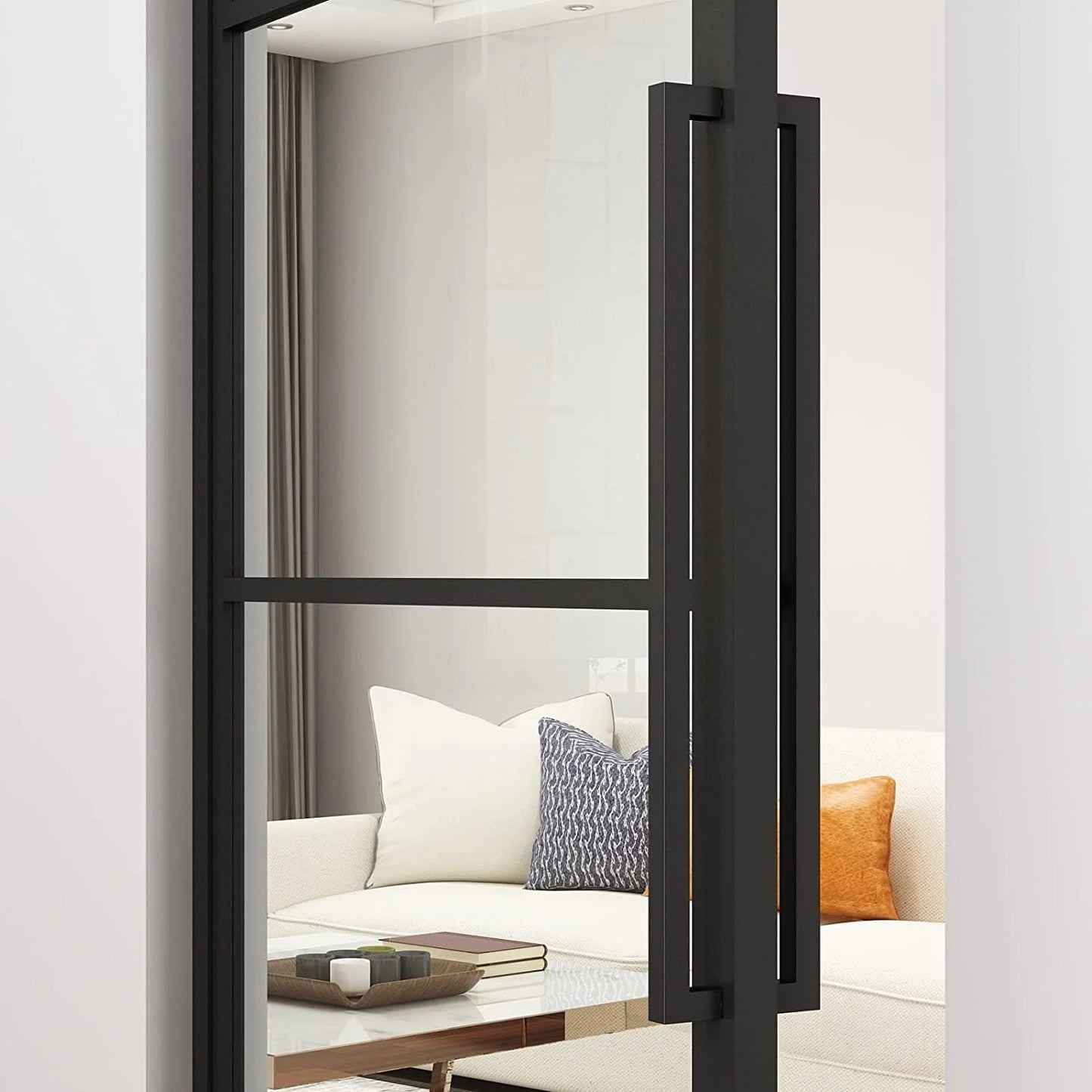 Matte Black Stainless Steel BARNSMITH 24" Barn Door Push Pull Handle, Square Commercial Door Handle, Stainless Steel Rectangular Shape Entrance Entry Office Store Front Garage Handle Pull Set, Matte Black Finish, Good Condition condition - View 4