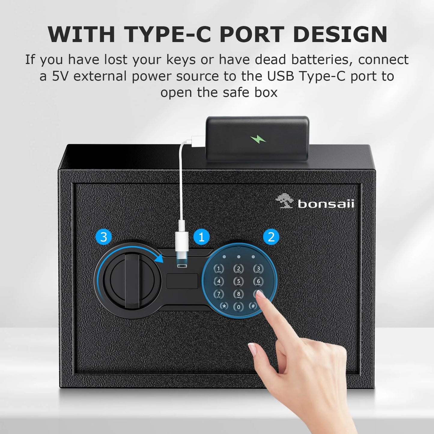 Bonsaii Safe with Electronic Keypad and Removable Shelf - View 11