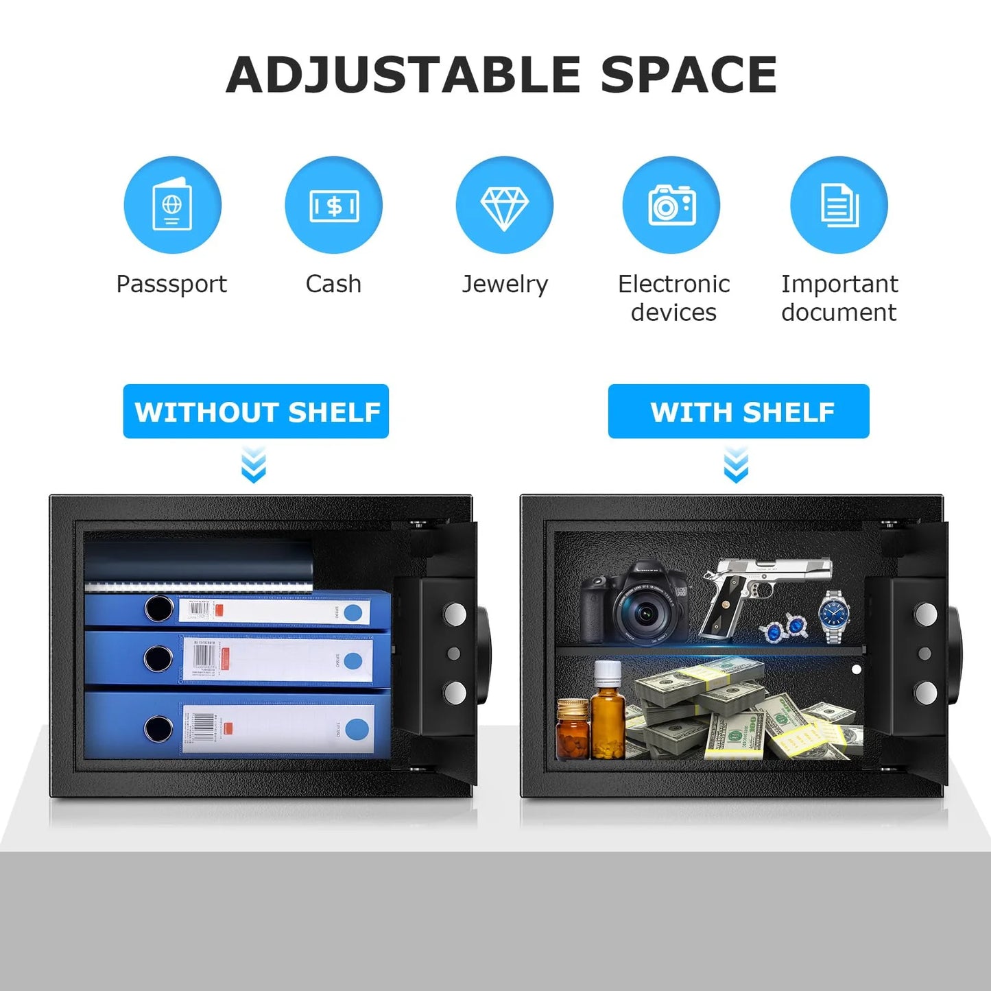 Bonsaii Safe with Electronic Keypad and Removable Shelf - View 5