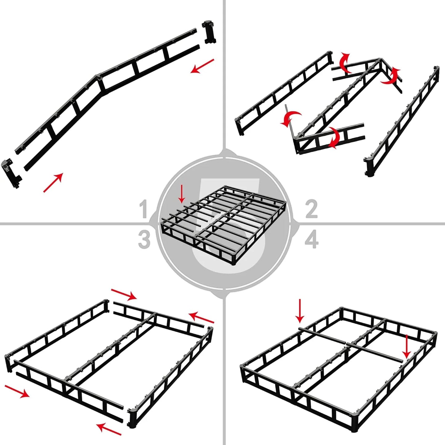 N/A Metal Frame with Fabric Cover Box Spring Queen 3 INCH,Queen Size Box Spring ONLY,Metal Frame with Fabric Cover,Easy Assembly,Noise Free 3 Inch Queen, As Is condition - View 10