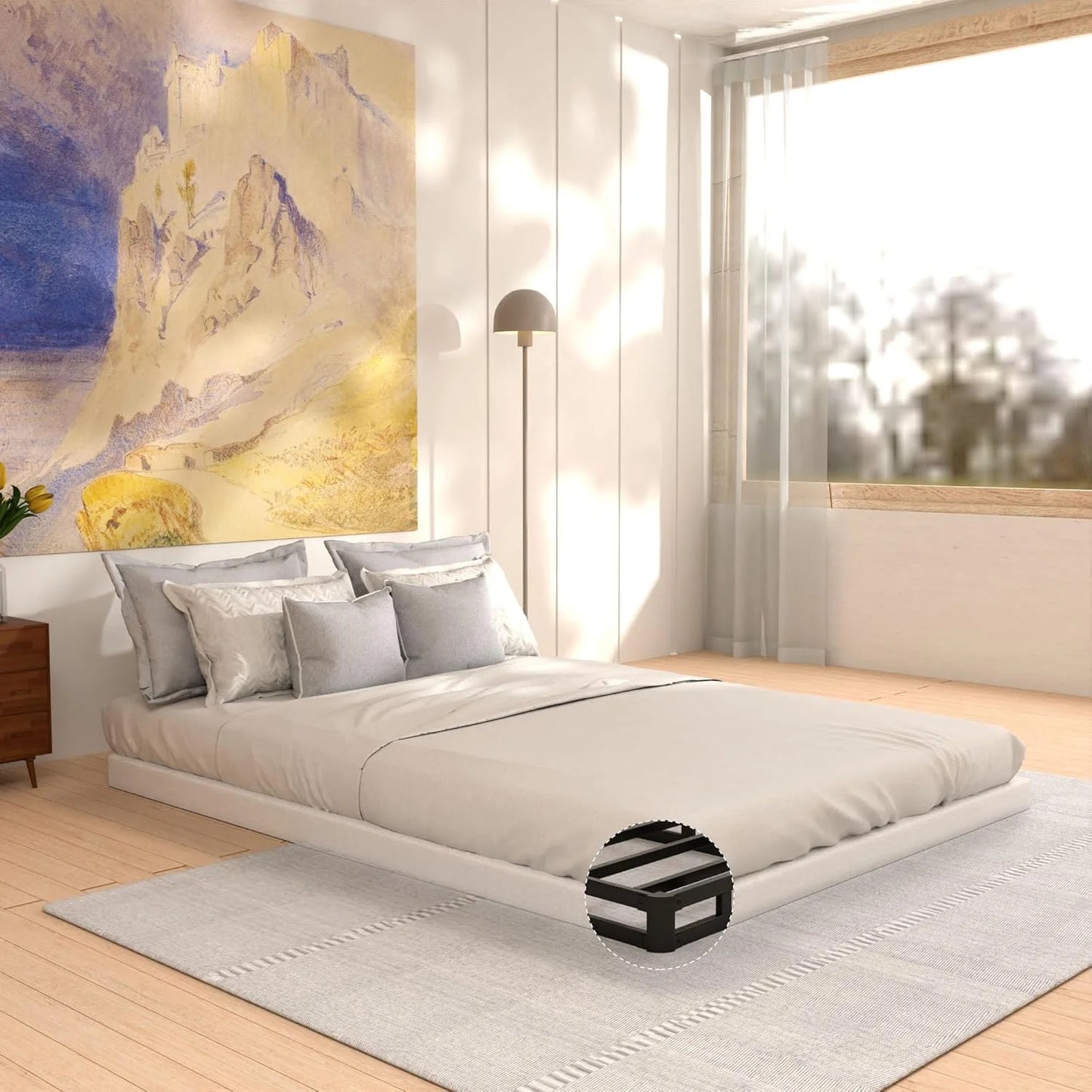 N/A Metal Frame with Fabric Cover Box Spring Queen 3 INCH,Queen Size Box Spring ONLY,Metal Frame with Fabric Cover,Easy Assembly,Noise Free 3 Inch Queen, As Is condition - View 5