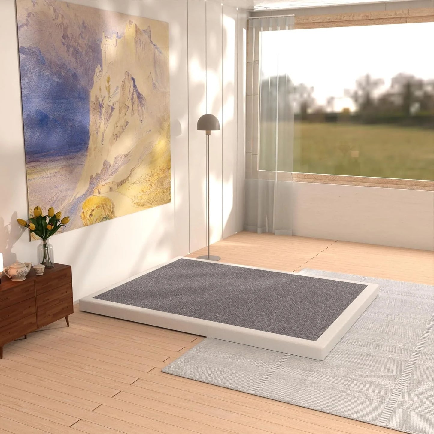 N/A Metal Frame with Fabric Cover Box Spring Queen 3 INCH,Queen Size Box Spring ONLY,Metal Frame with Fabric Cover,Easy Assembly,Noise Free 3 Inch Queen, As Is condition - View 8