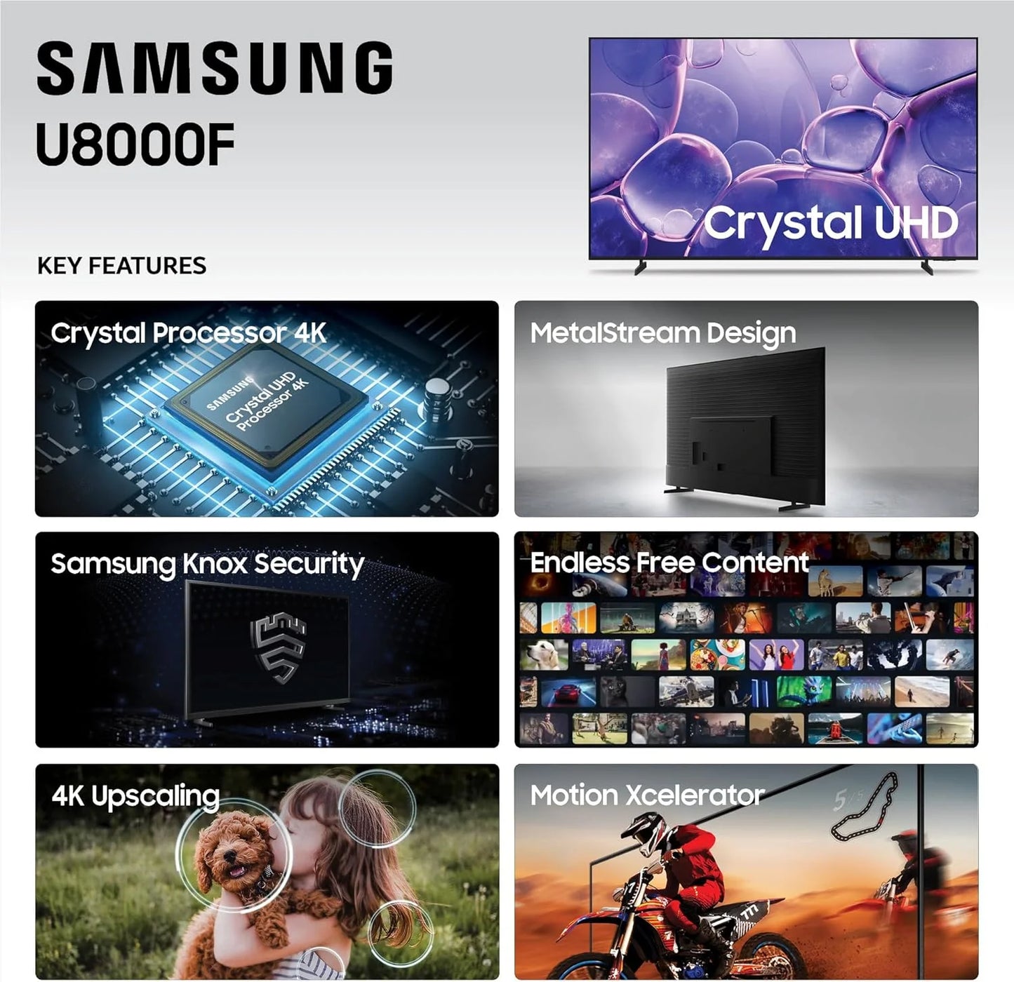 SAMSUNG 55-Inch Class Crystal UHD U8000F 4K Smart TV (2025 Model) - View 3
