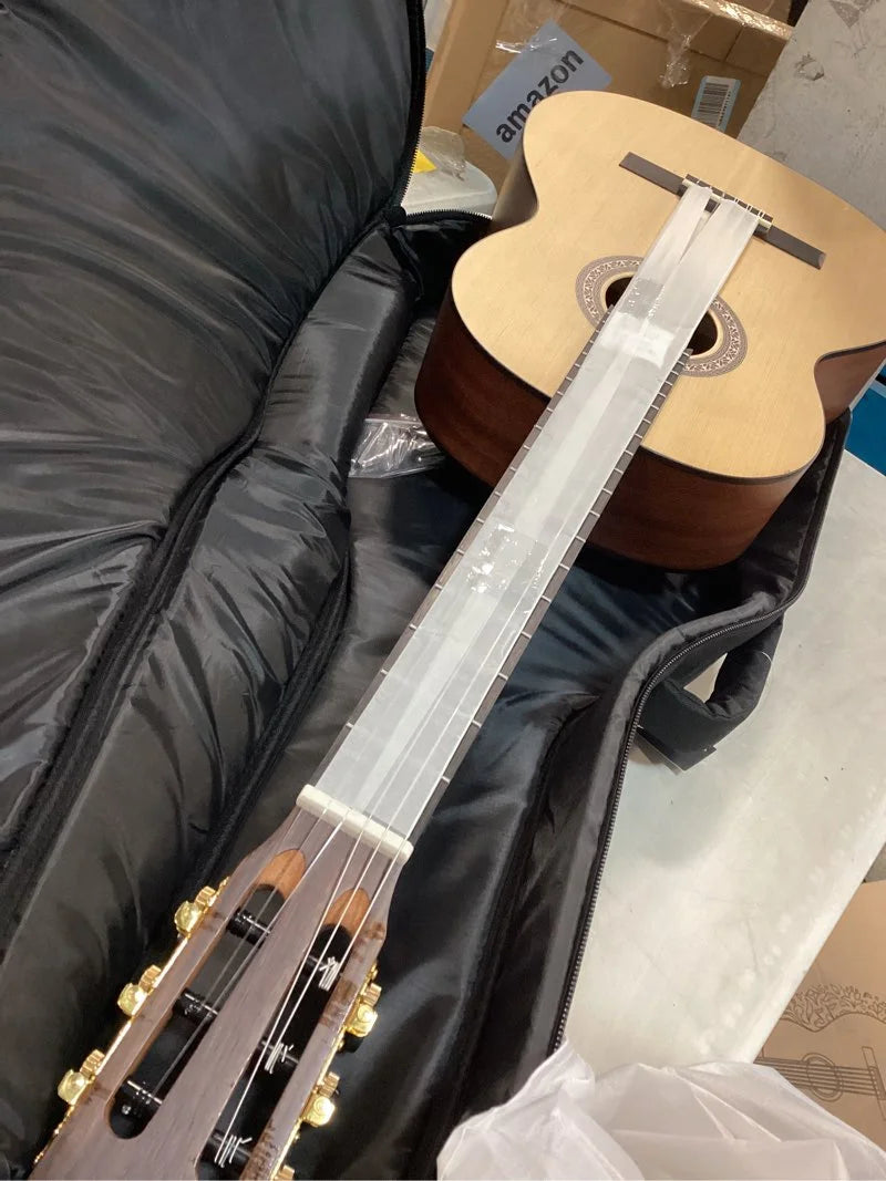Natural Wood, Nylon CAHAYA Classical Guitar Beginner Kit 39 Inch for Kids Teenager Adults with 0.4? Thick Padded Gig Bag Full Size Model: CY0269, Good Condition condition - View 3