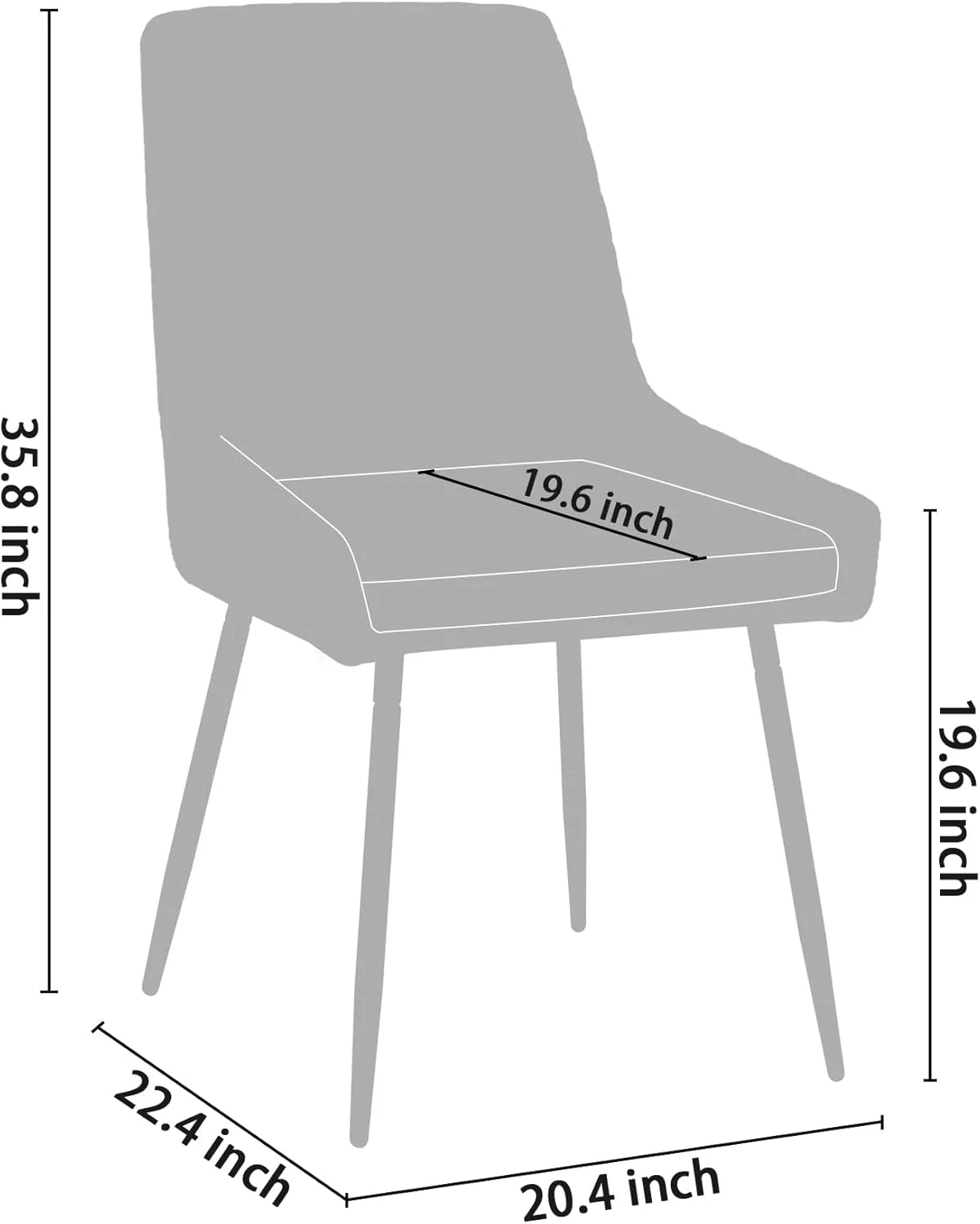 CangLong Mid-Century Velvet Upholstered Side Chair Set of 2 Beige - View 7