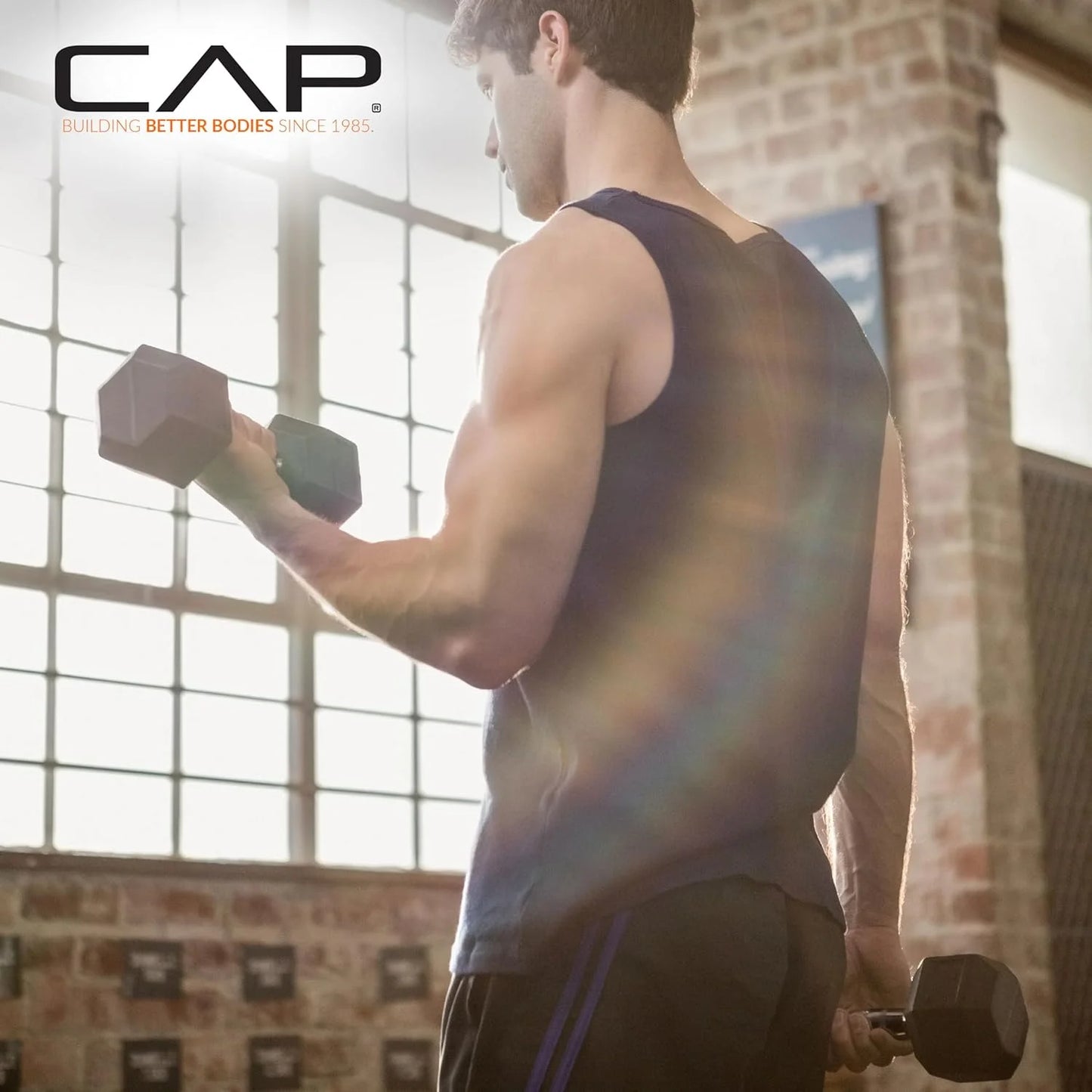 Black Coated steel CAP Barbell Coated Hex Dumbbell Weight | Multiple Options Black Handle 20 lb, Good Condition condition - View 8