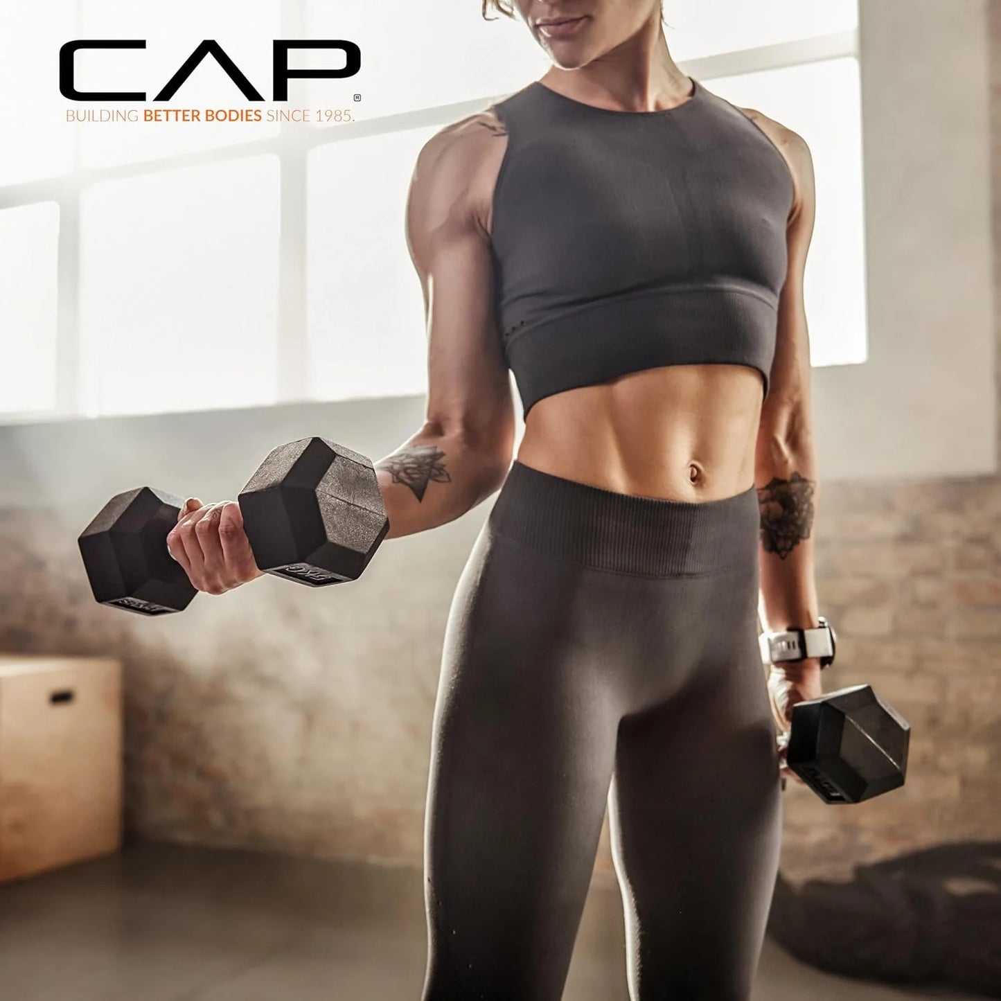 Black Coated steel CAP Barbell Coated Hex Dumbbell Weight | Multiple Options Black Handle 20 lb, Good Condition condition - View 9
